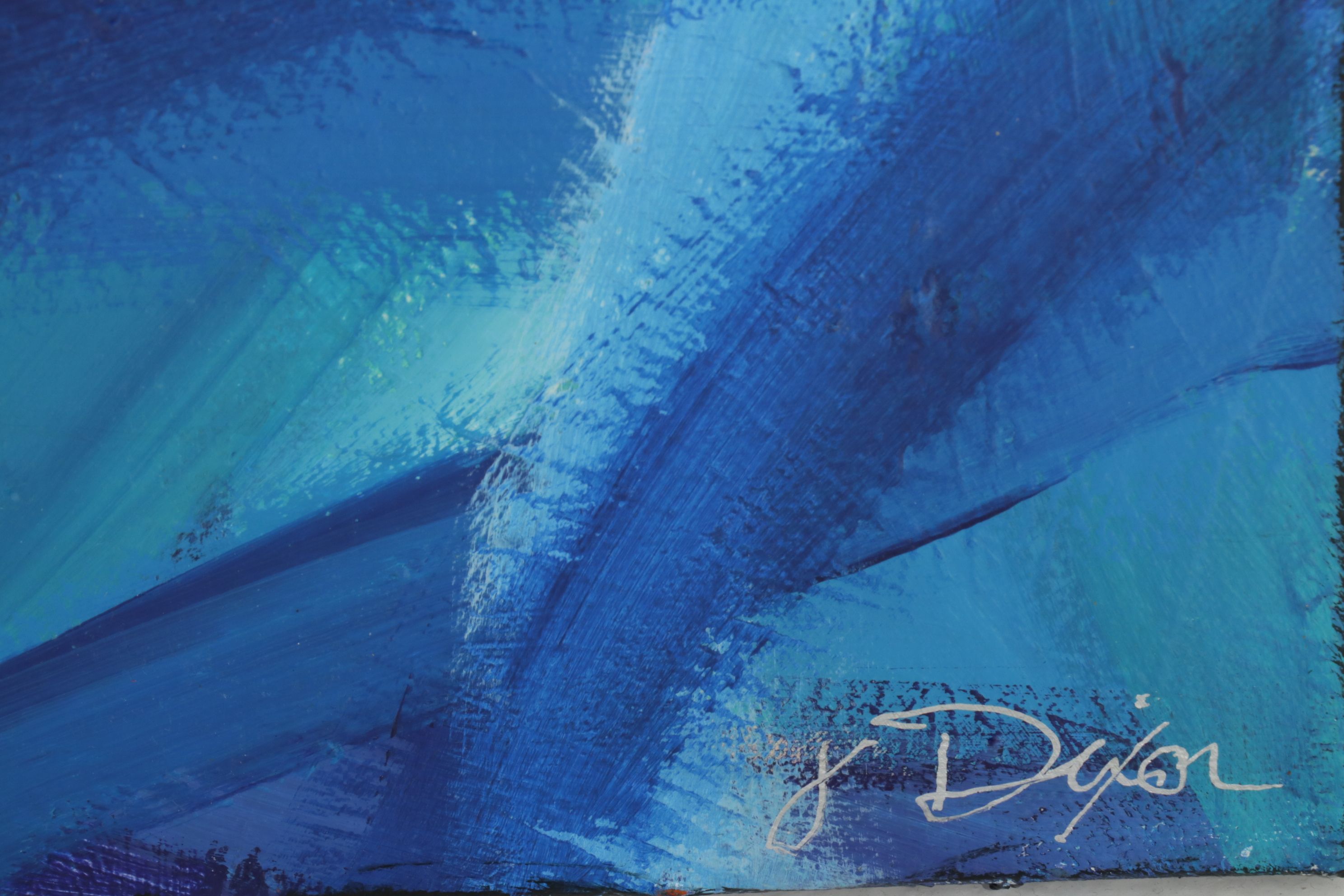 Joe Dixon Abstract Expressionist Cool-Toned Acrylic Painting, Circa 2020