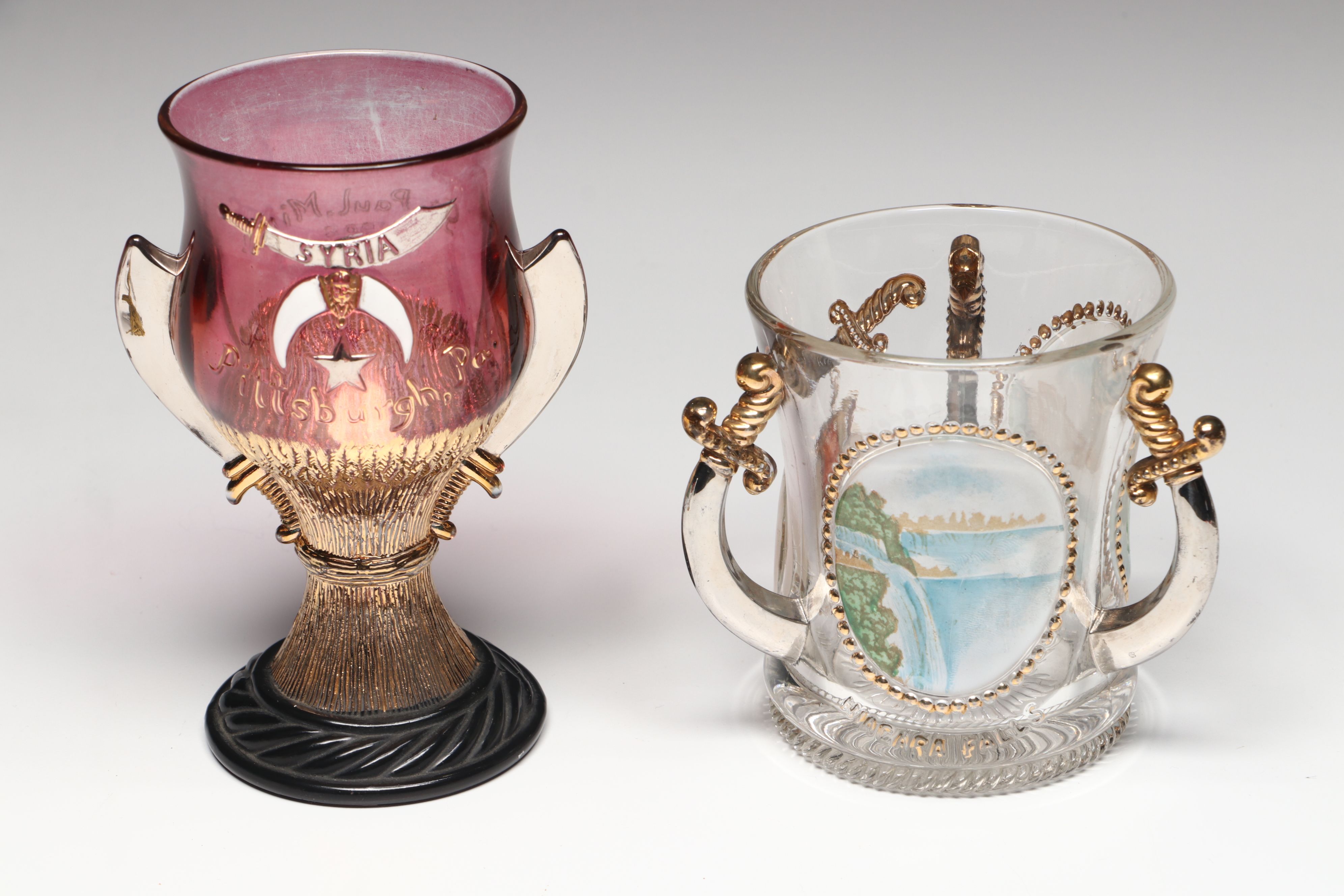 Ruby Flashed with More Antique and Vintage Souvenir Mugs and Goblets