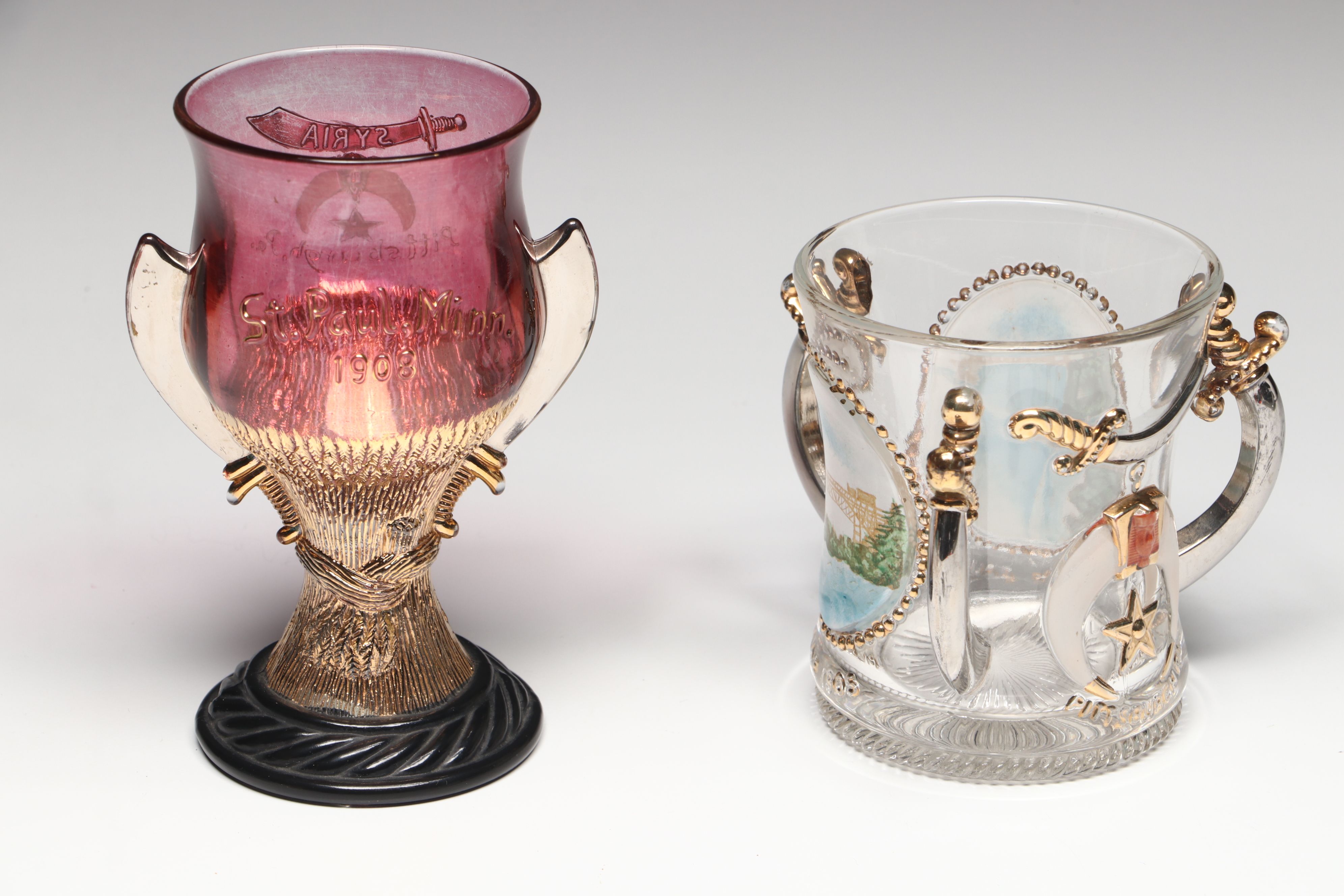 Ruby Flashed with More Antique and Vintage Souvenir Mugs and Goblets