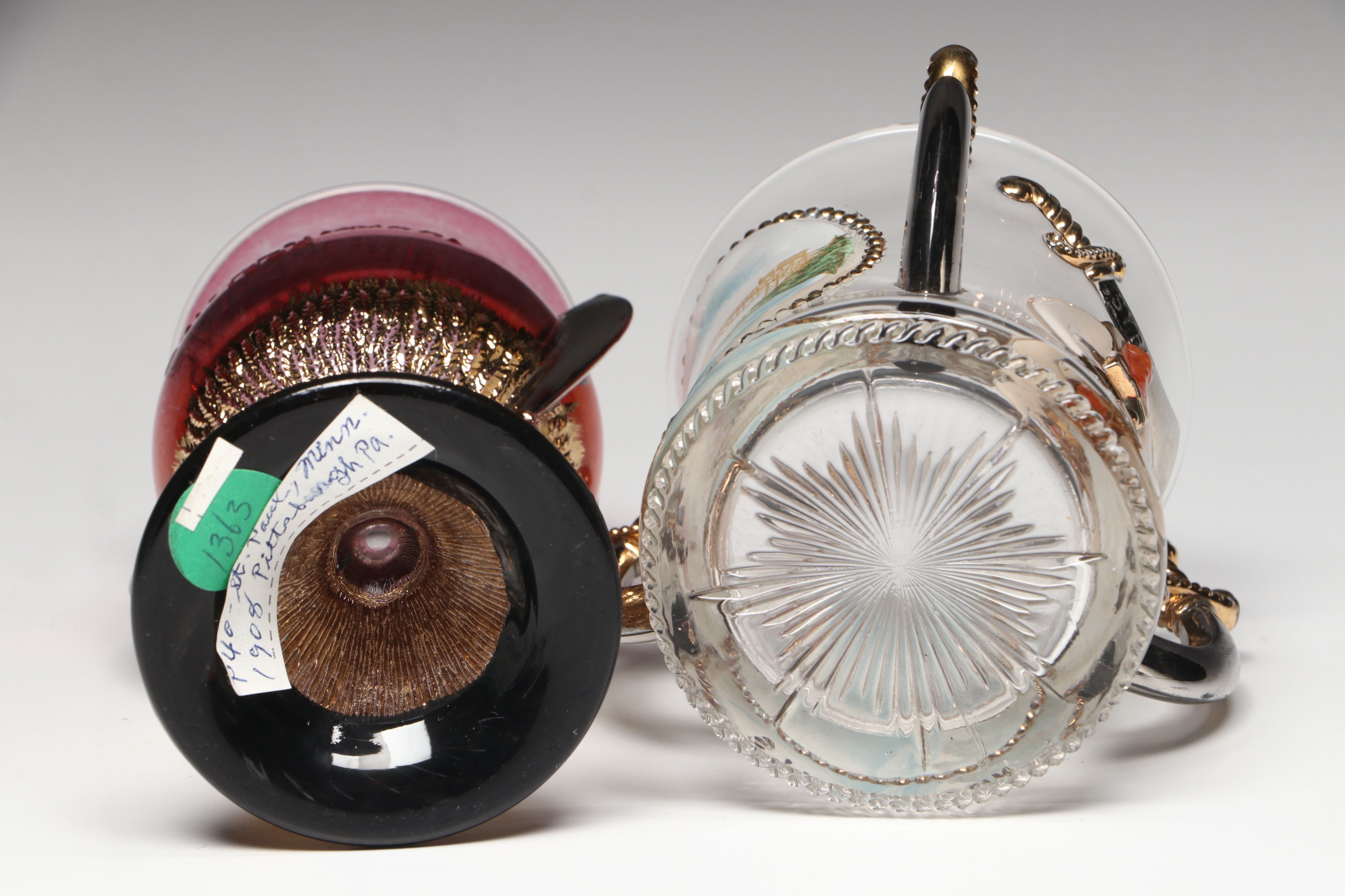 Ruby Flashed with More Antique and Vintage Souvenir Mugs and Goblets