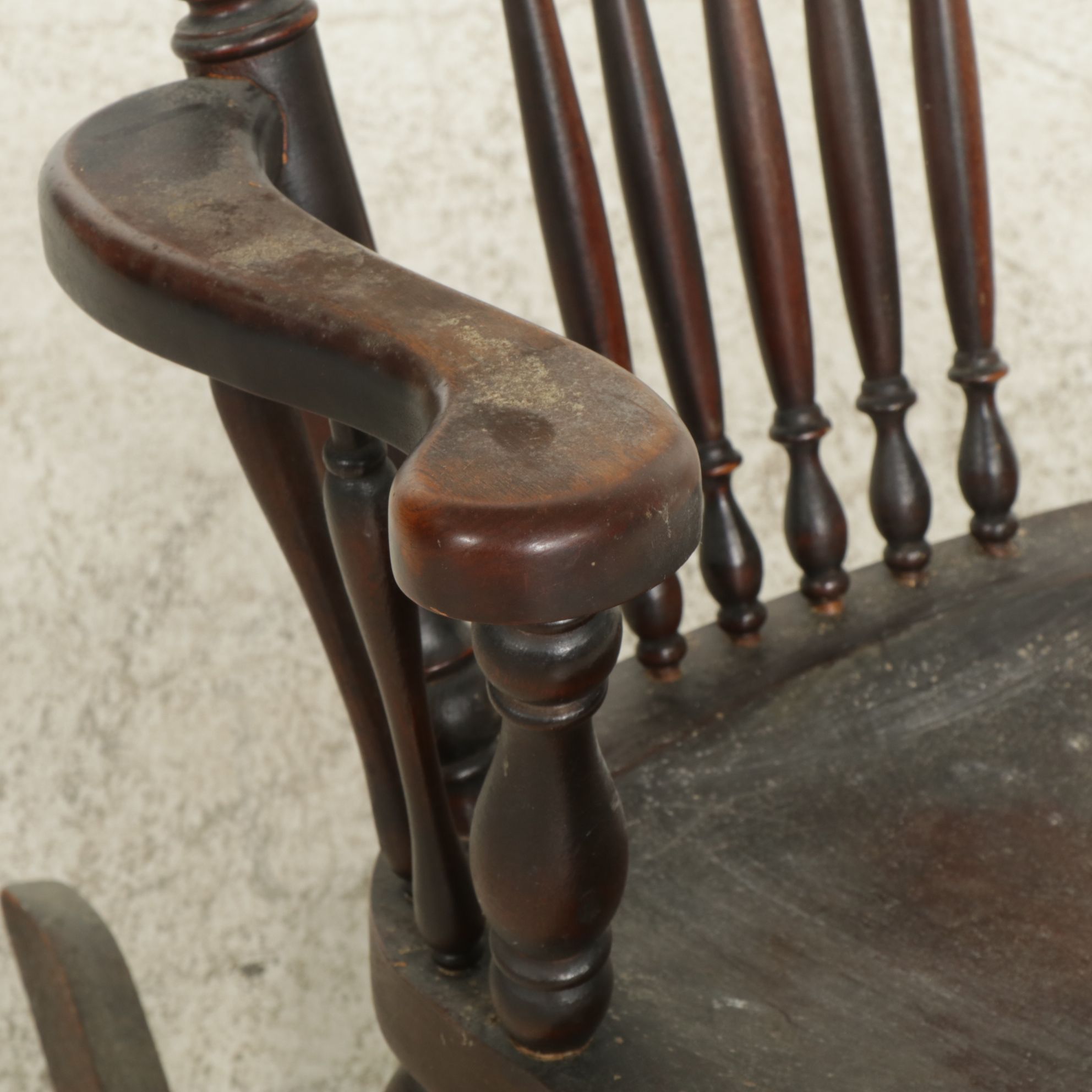 Carved Walnut Rocking Chair, Early to Mid-20th Century