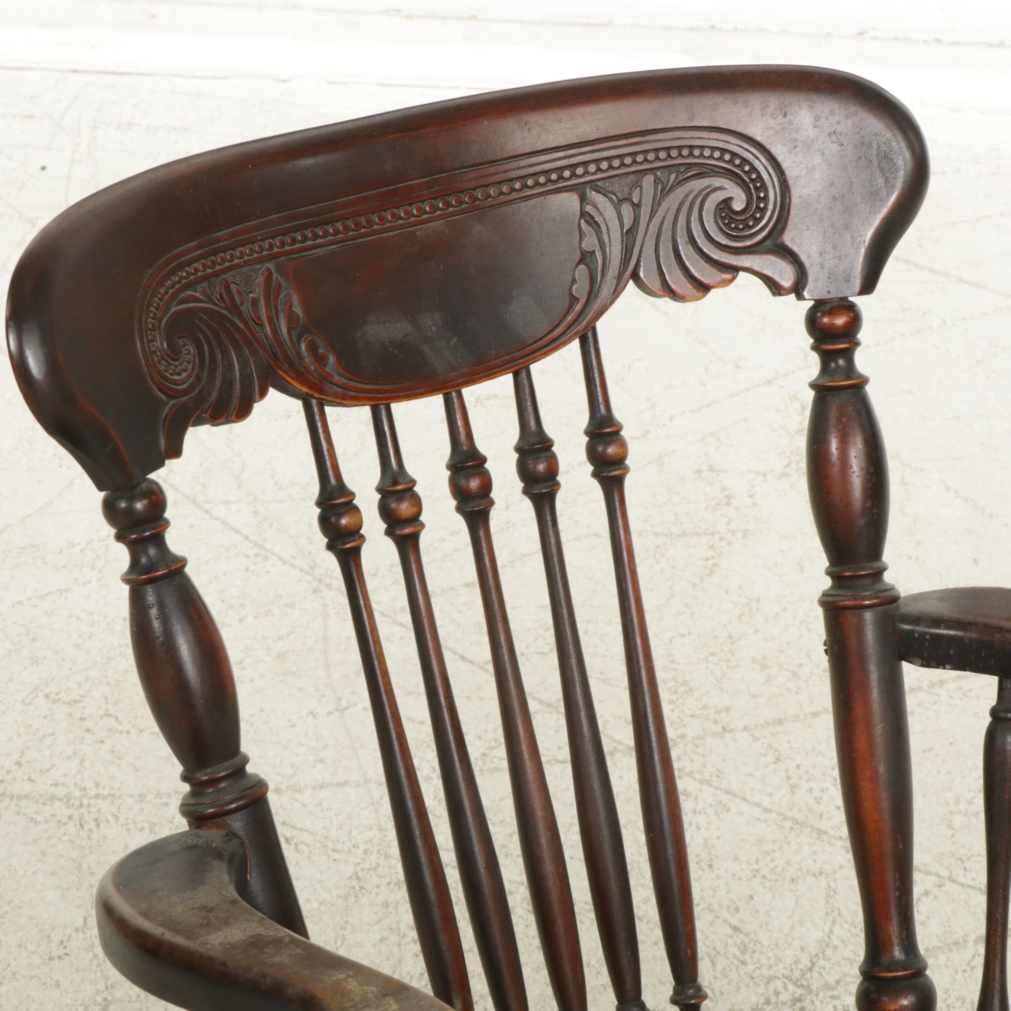 Carved Walnut Rocking Chair, Early to Mid-20th Century