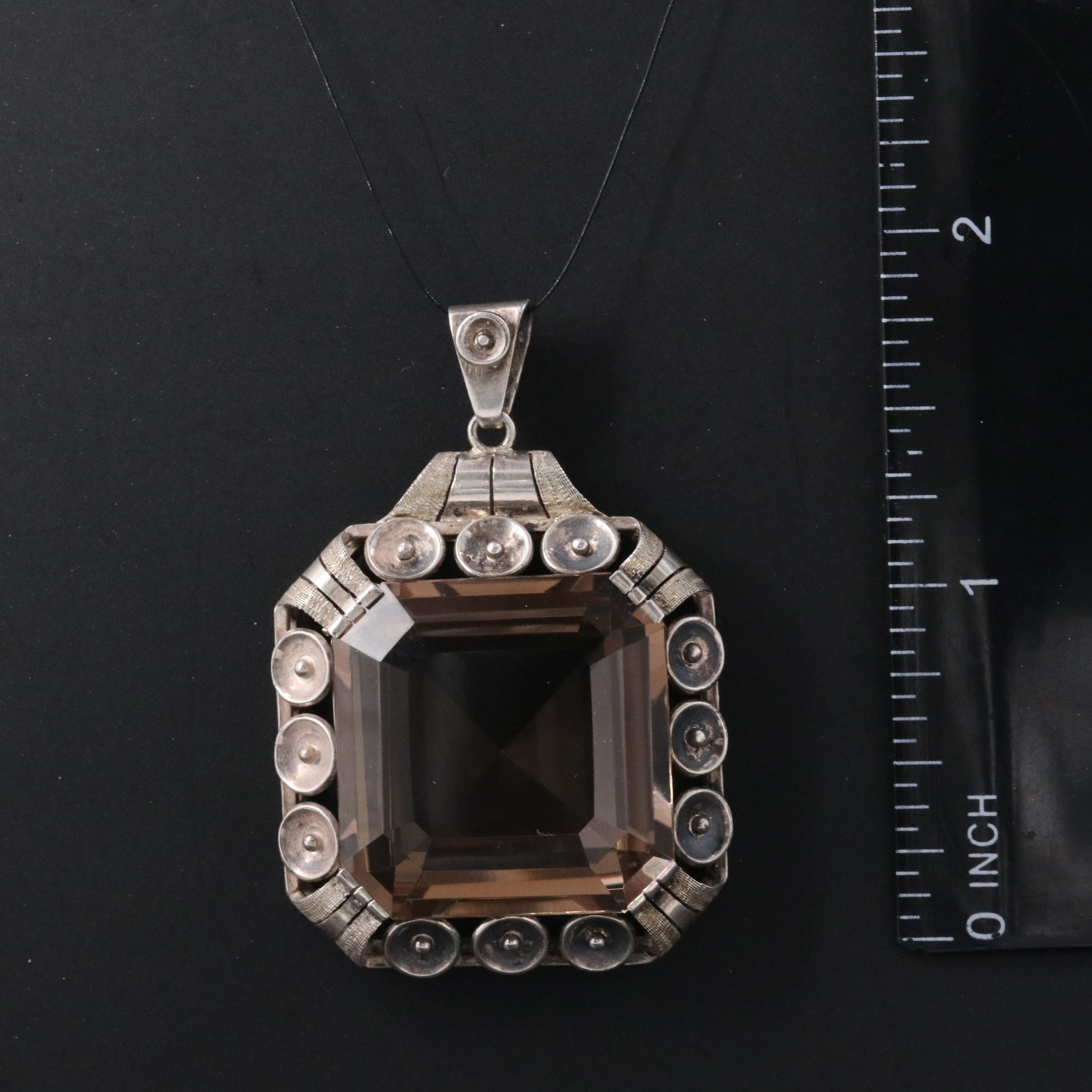 875 Silver Smoky Quartz Pendant
