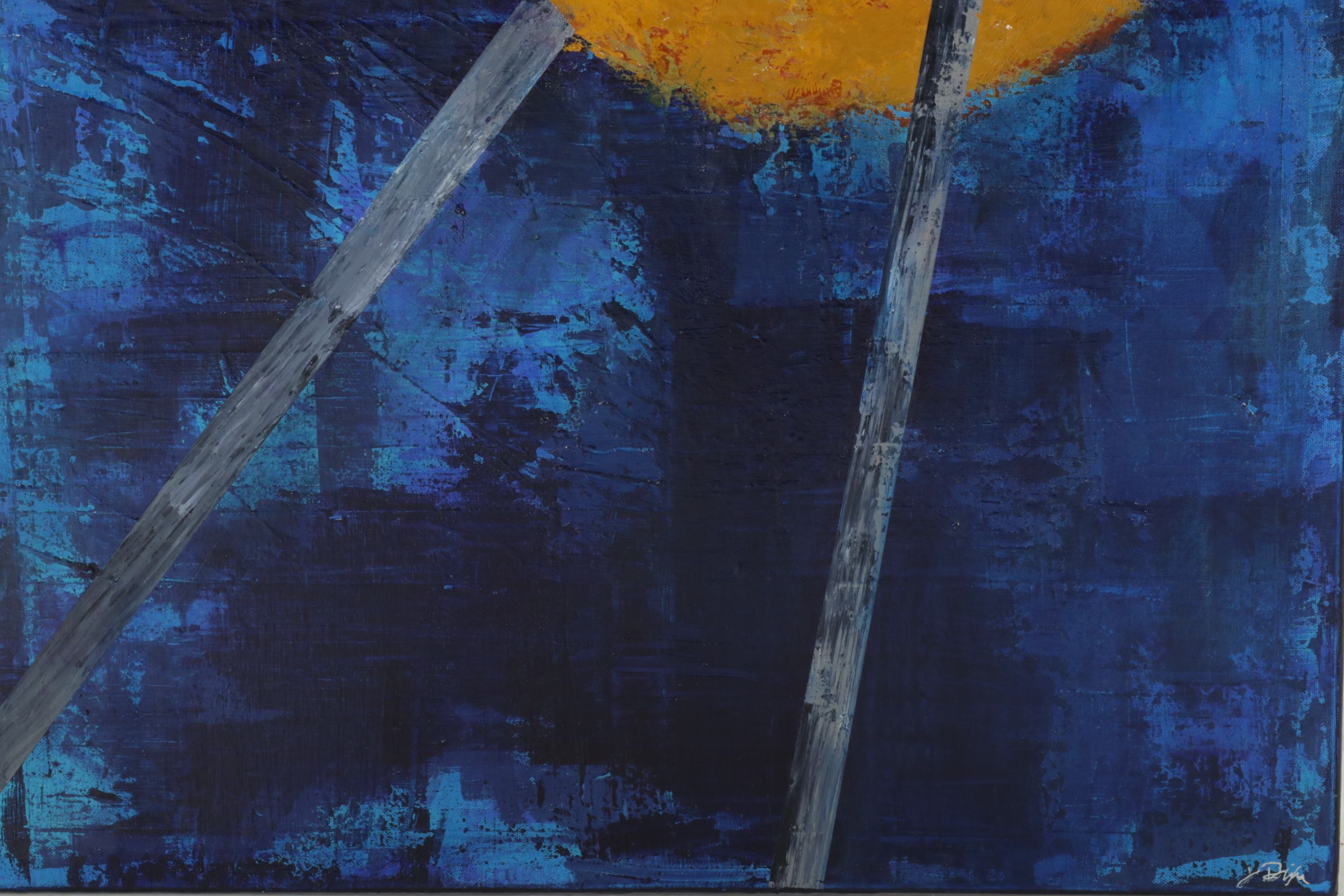 Joe Dixon Split-Complementary Abstract Expressionist Acrylic Painting, C. 2020