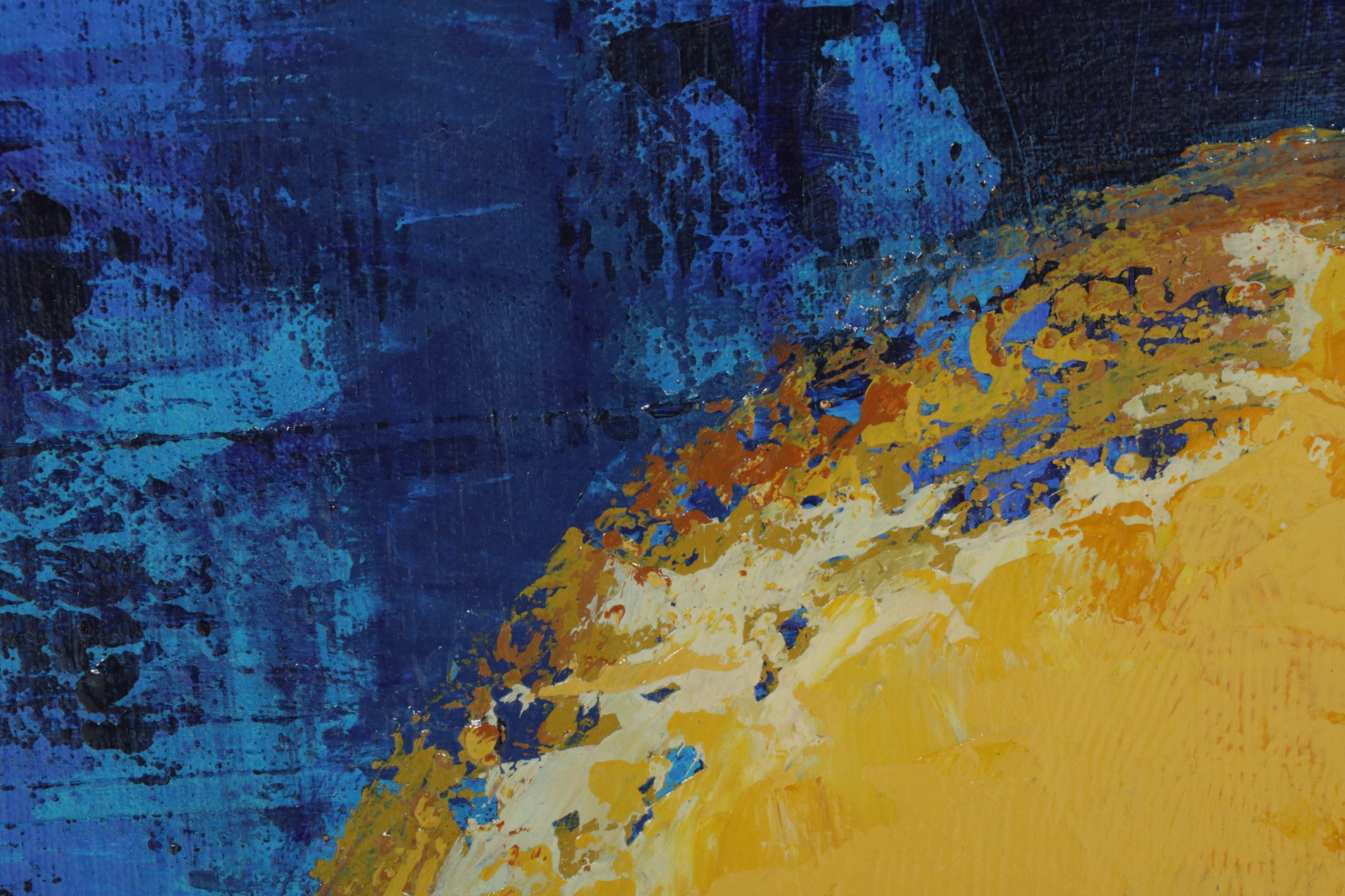 Joe Dixon Split-Complementary Abstract Expressionist Acrylic Painting, C. 2020