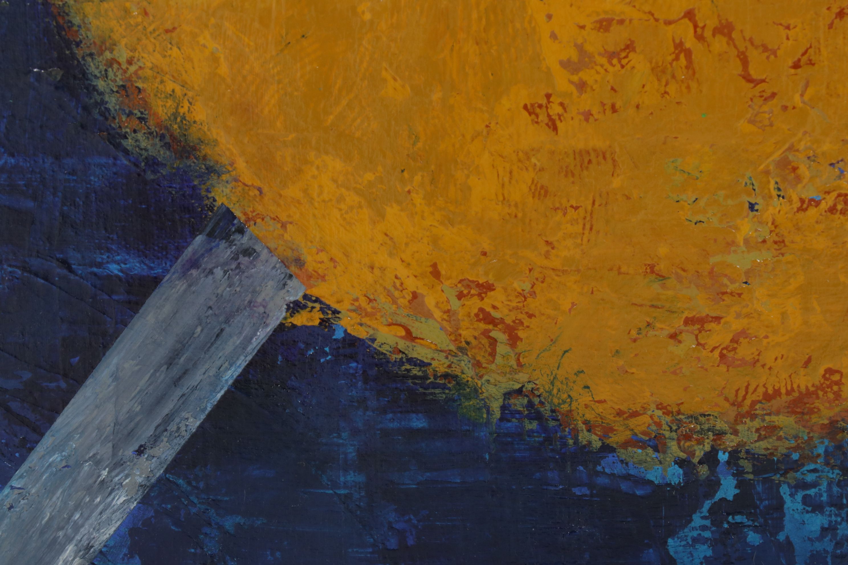 Joe Dixon Split-Complementary Abstract Expressionist Acrylic Painting, C. 2020