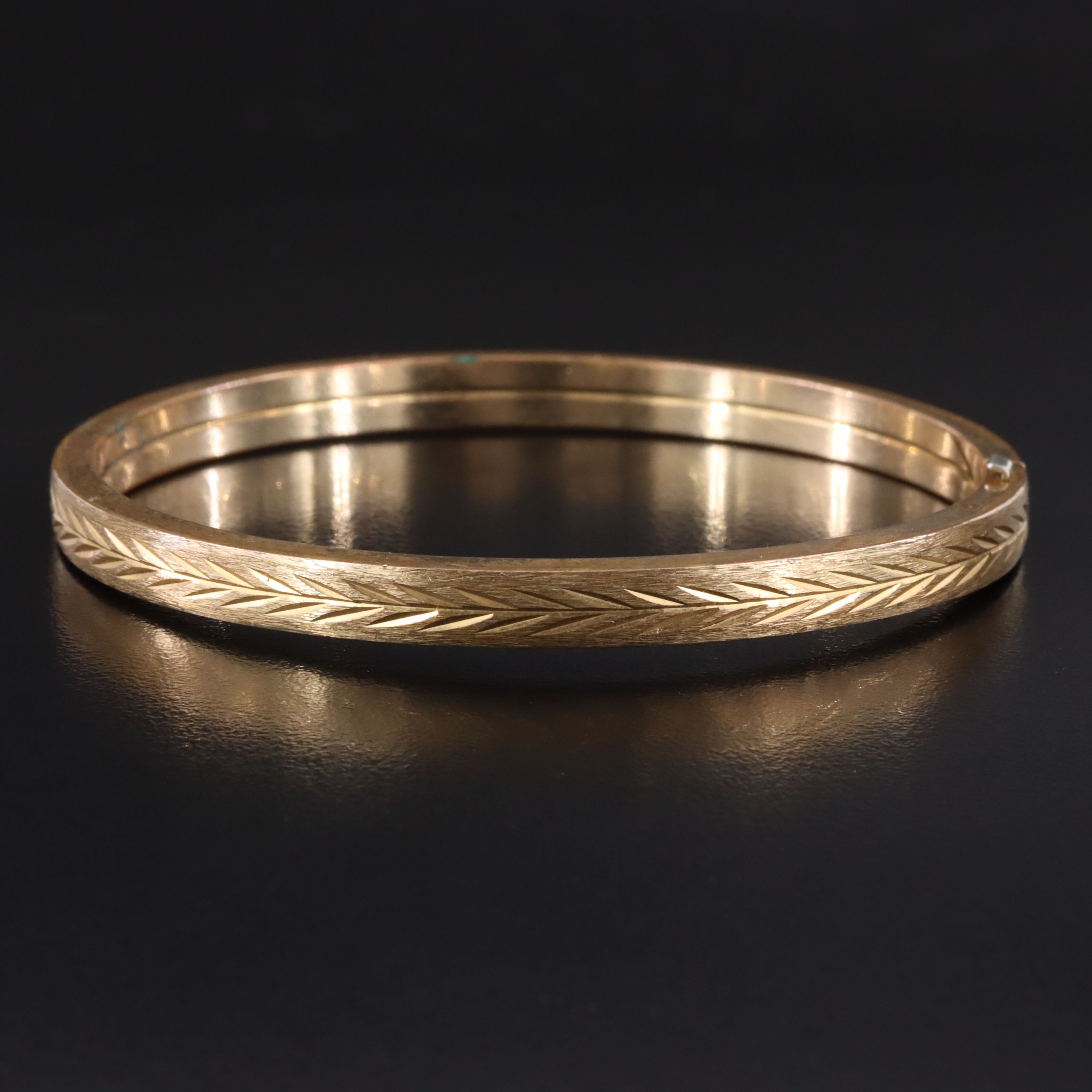Marathon Gold-Filled Etched Bangle