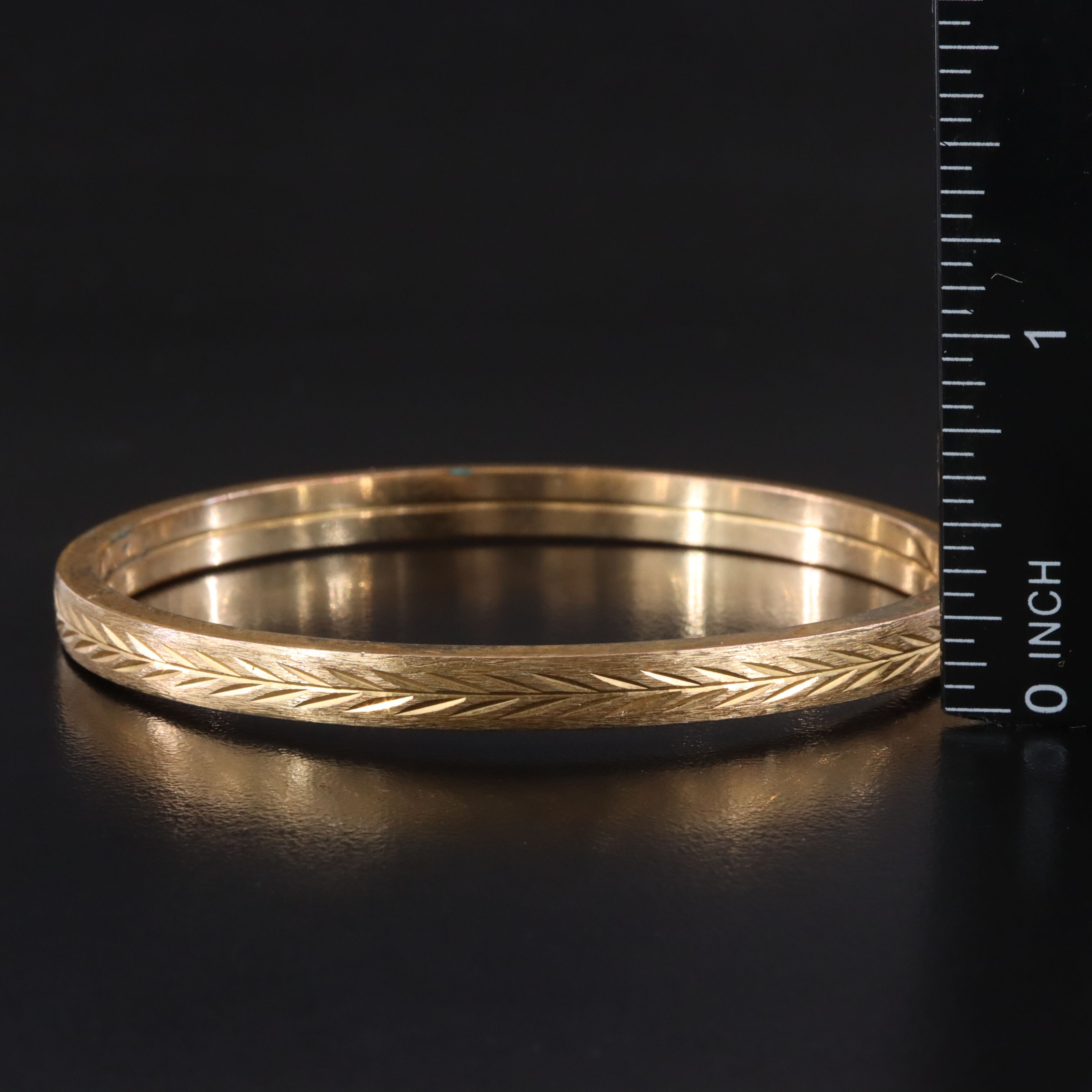 Marathon Gold-Filled Etched Bangle