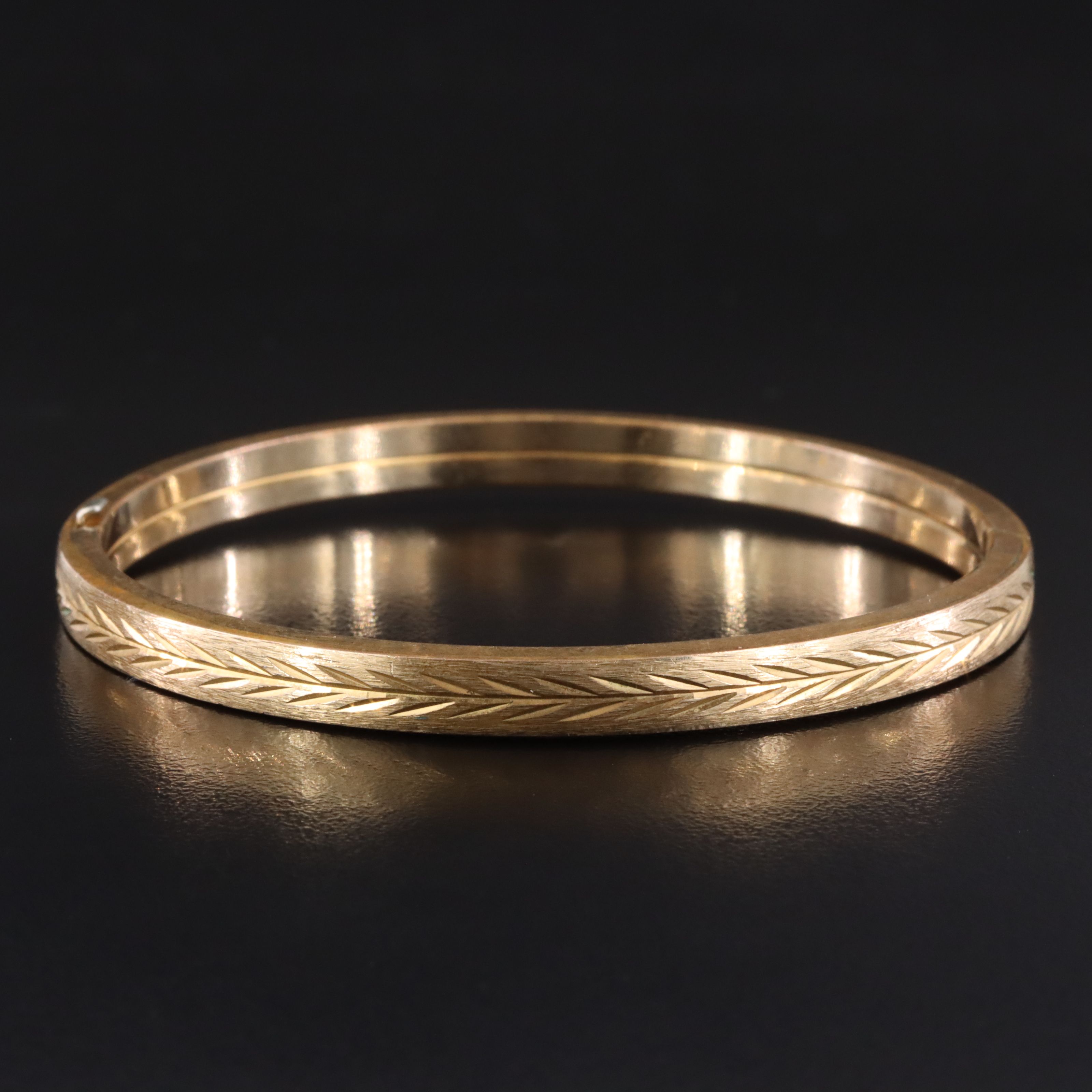 Marathon Gold-Filled Etched Bangle