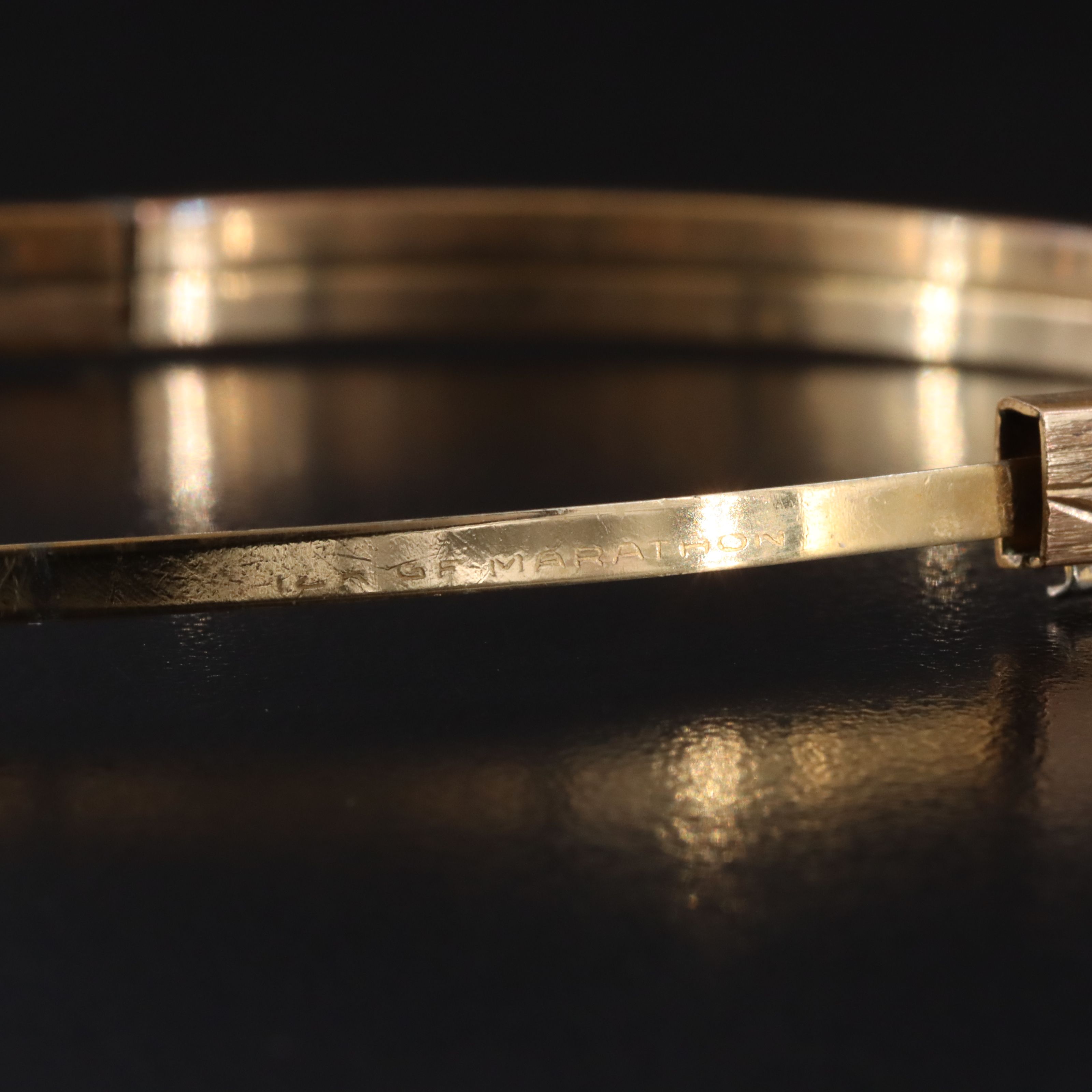 Marathon Gold-Filled Etched Bangle