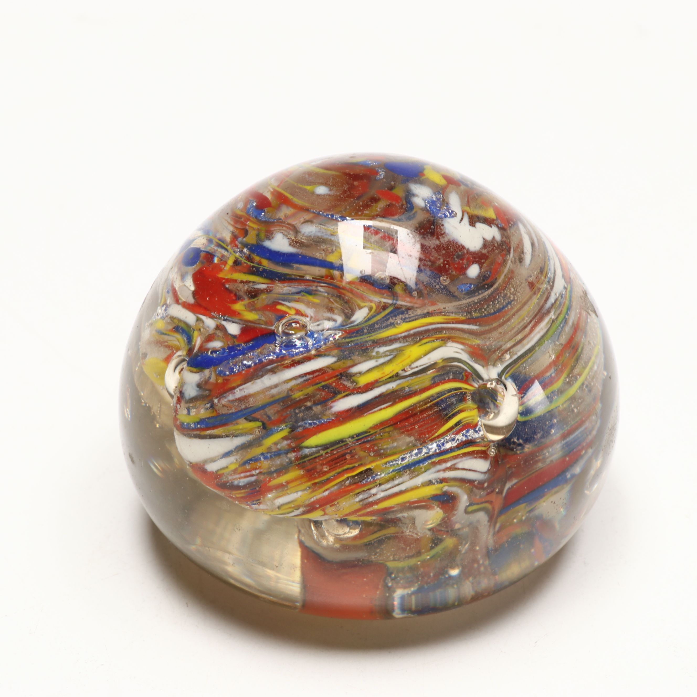 Murano Style Art Glass Clowns and Elephant with Paperweight