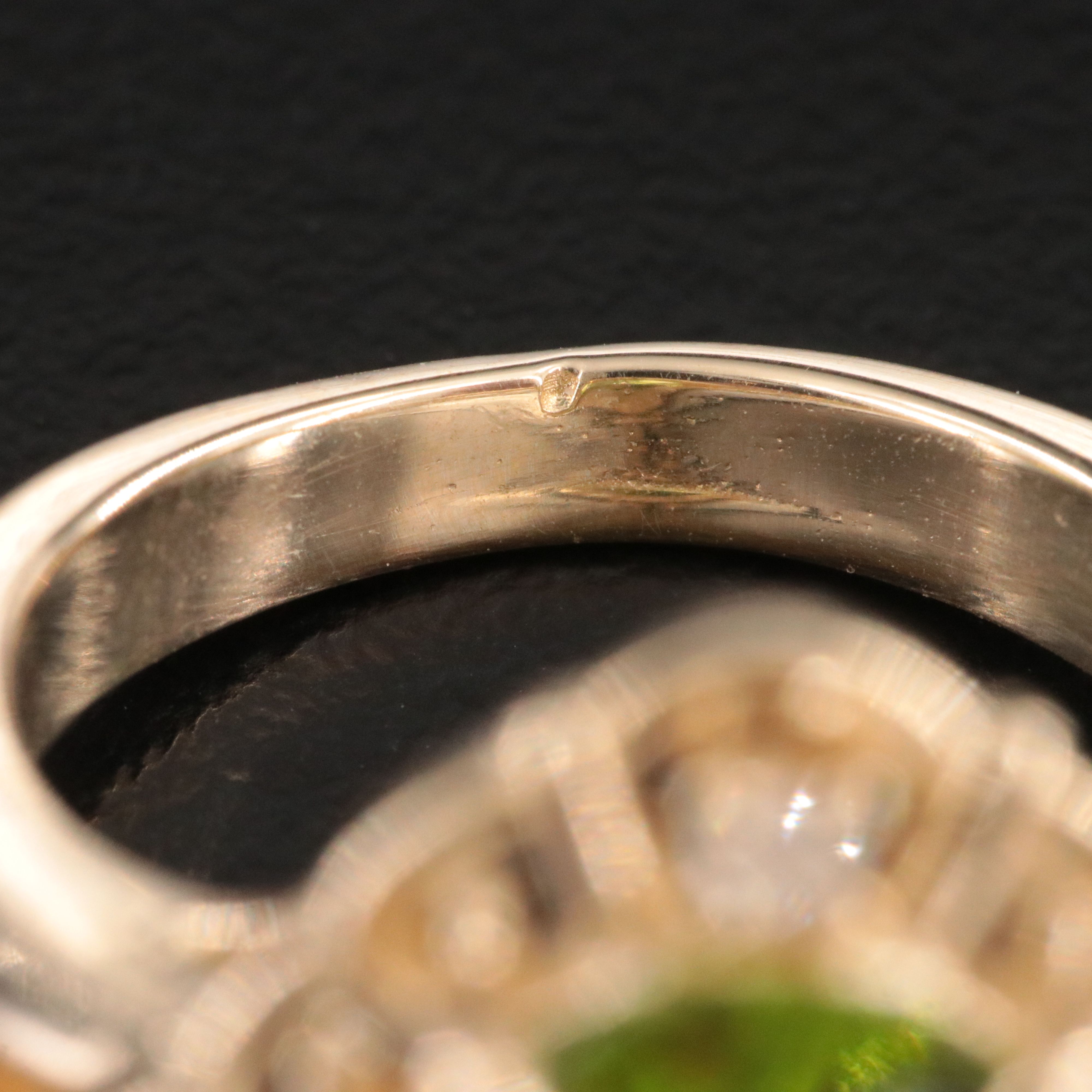 14K Peridot and Diamond Ring