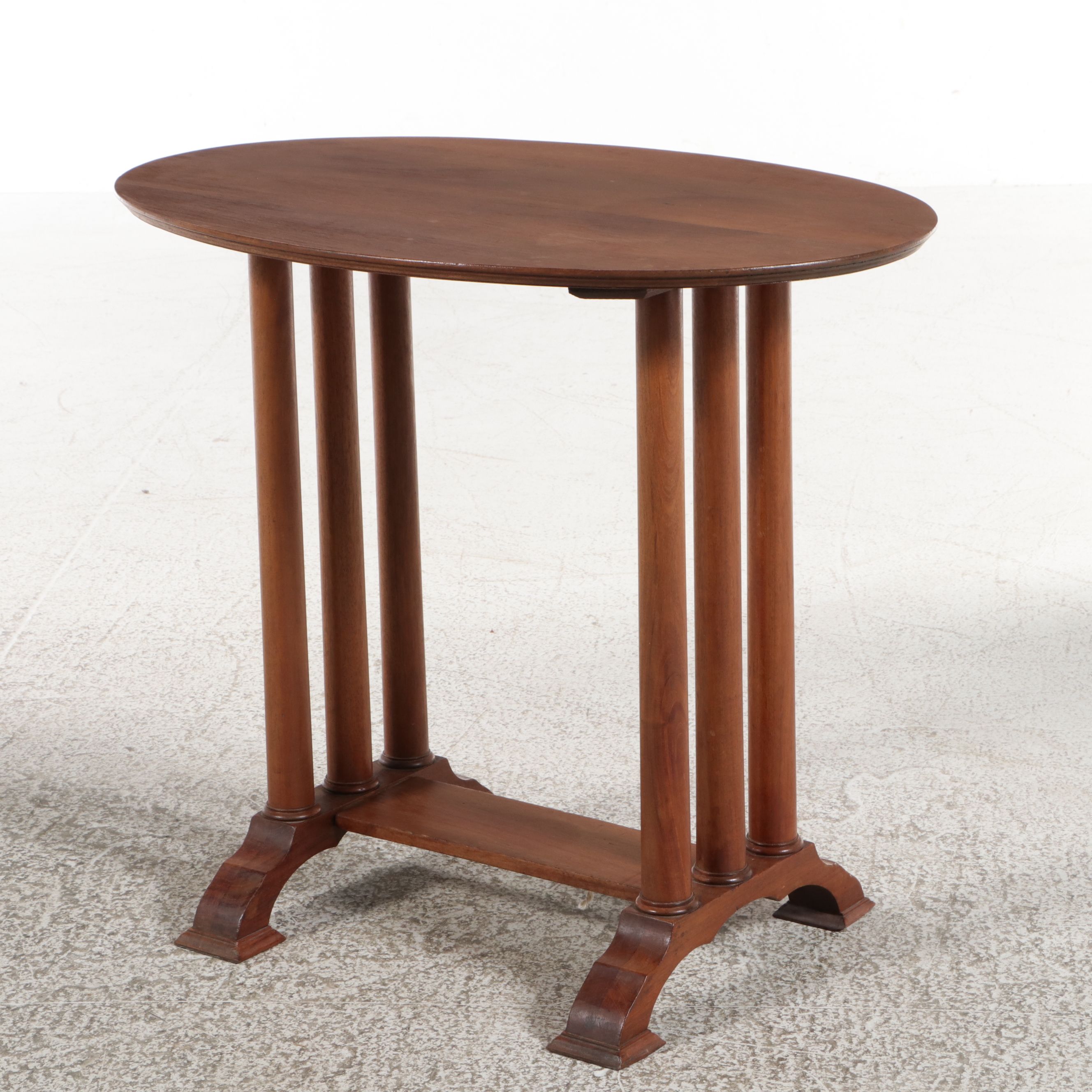 Late Biedermeier Style Mahogany Oval Occasional Table, 20th Century