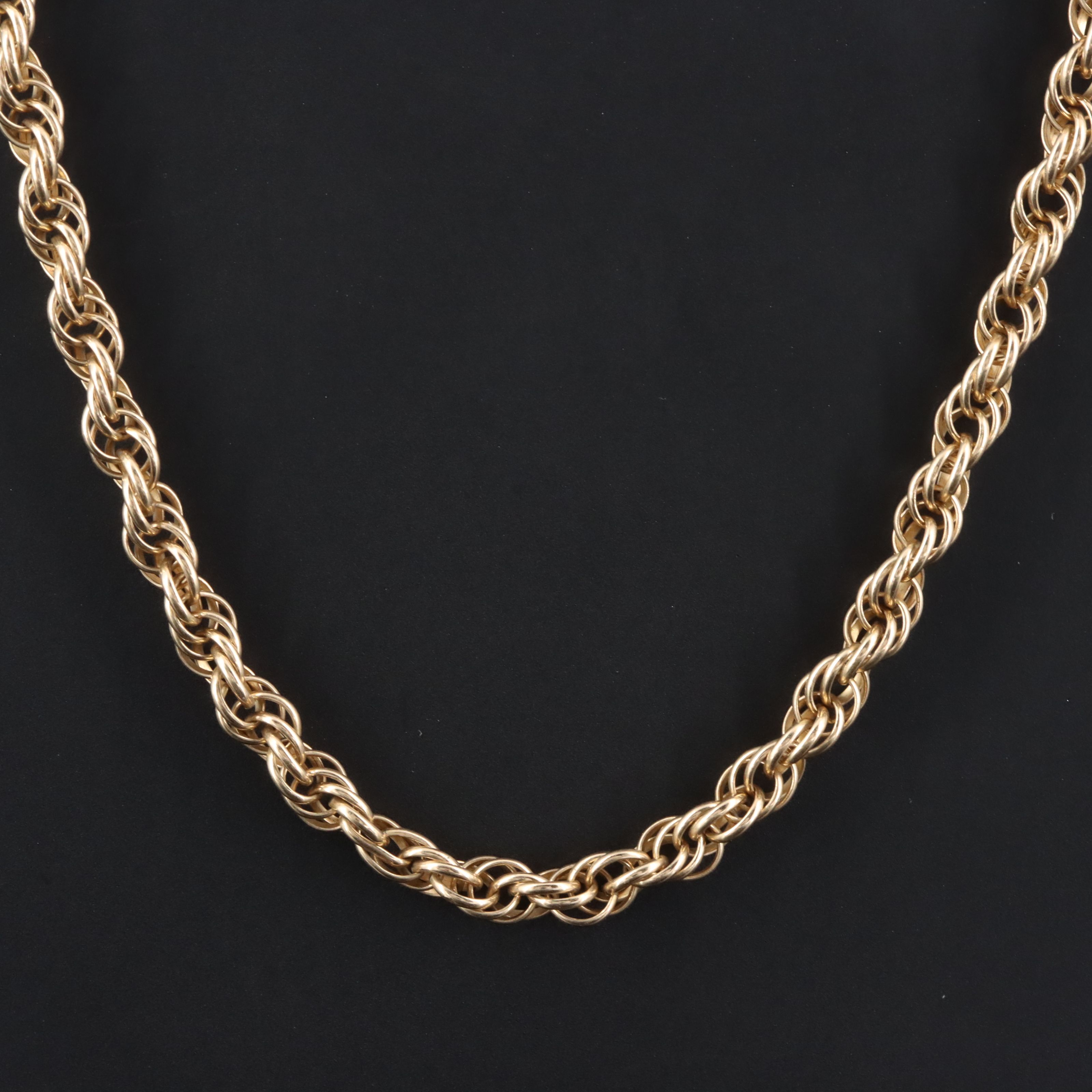 Vintage Gold-Filled Rope Chain Necklace