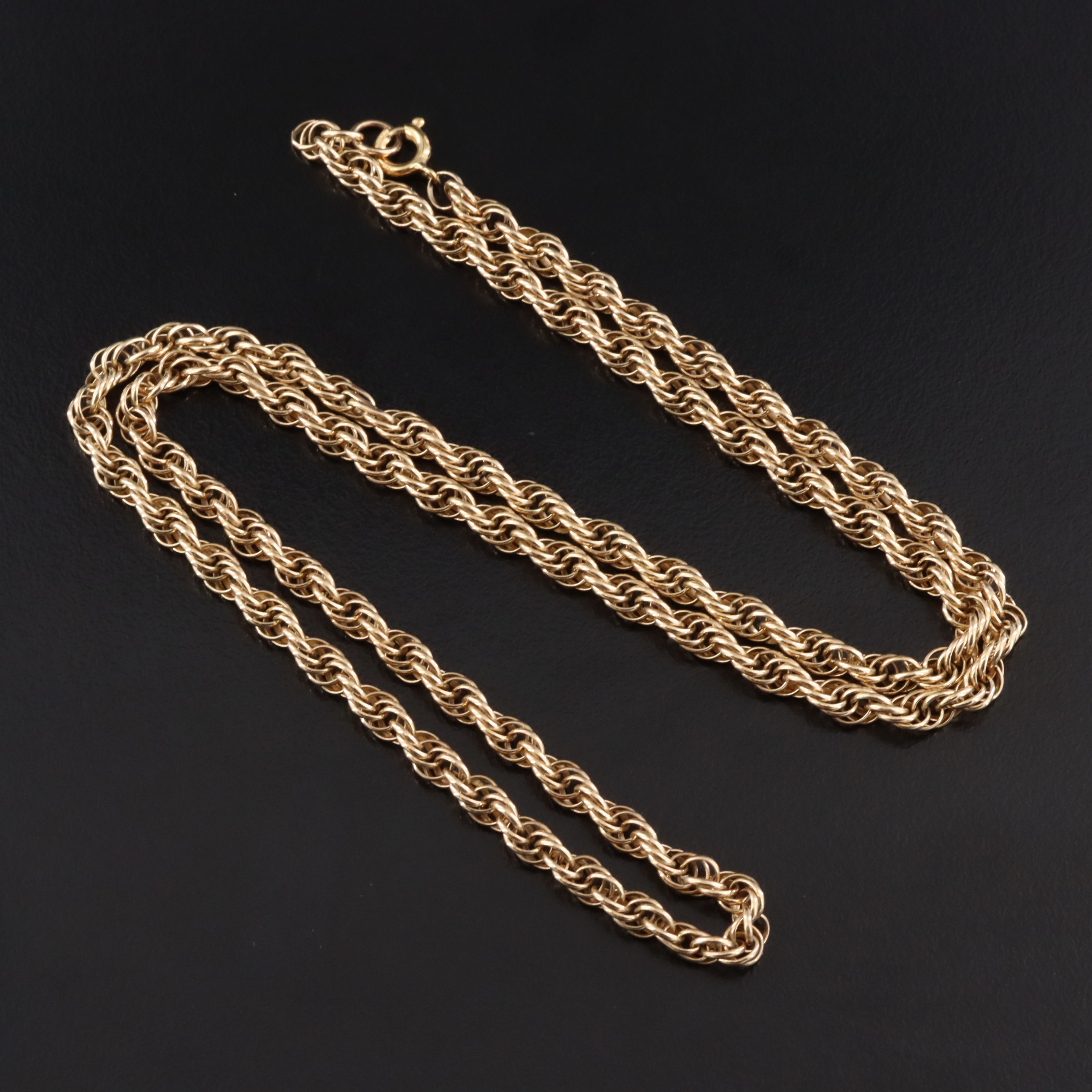 Vintage Gold-Filled Rope Chain Necklace
