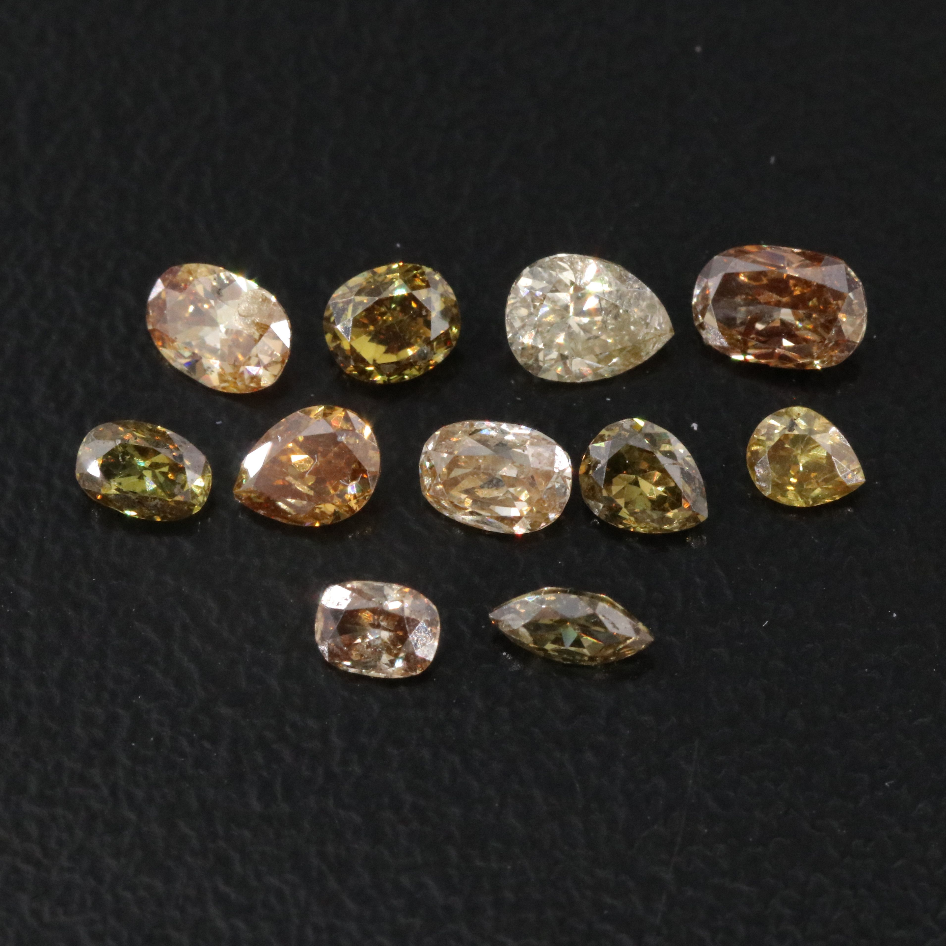 Loose 1.56 CTW Diamond Lot Including Fancy Color