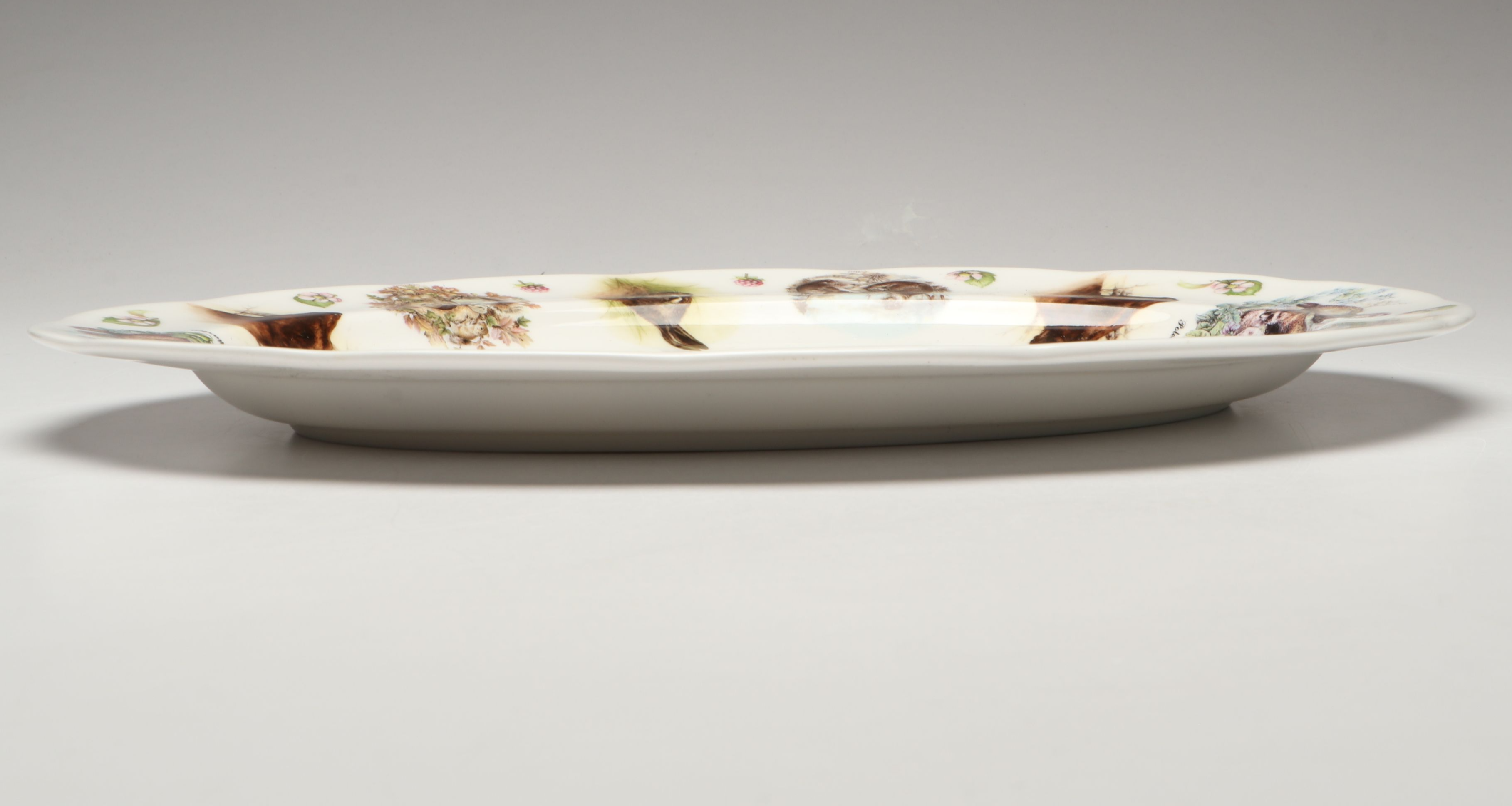 English Bone China Woodland Animal Platter, Late 20th Century