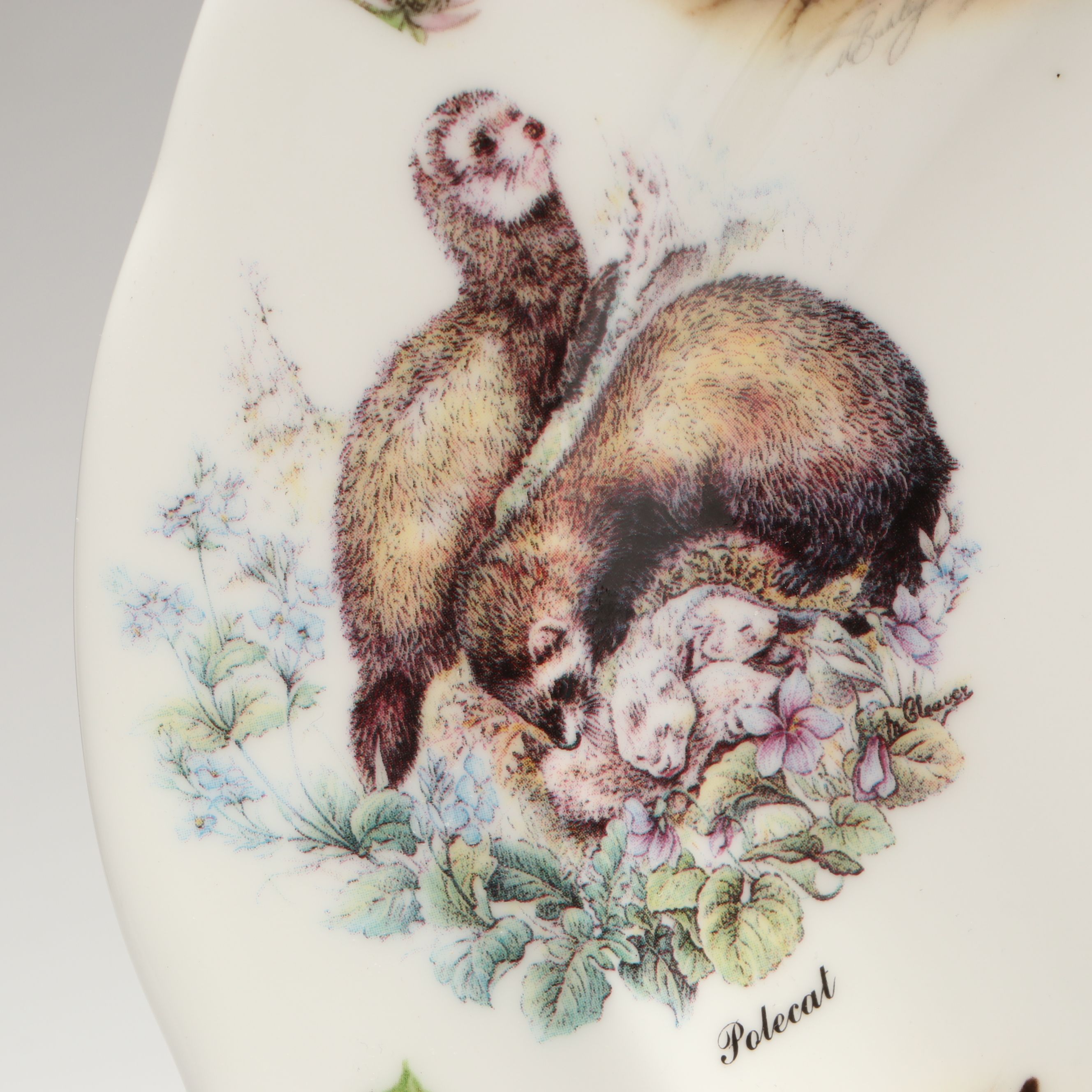 English Bone China Woodland Animal Platter, Late 20th Century