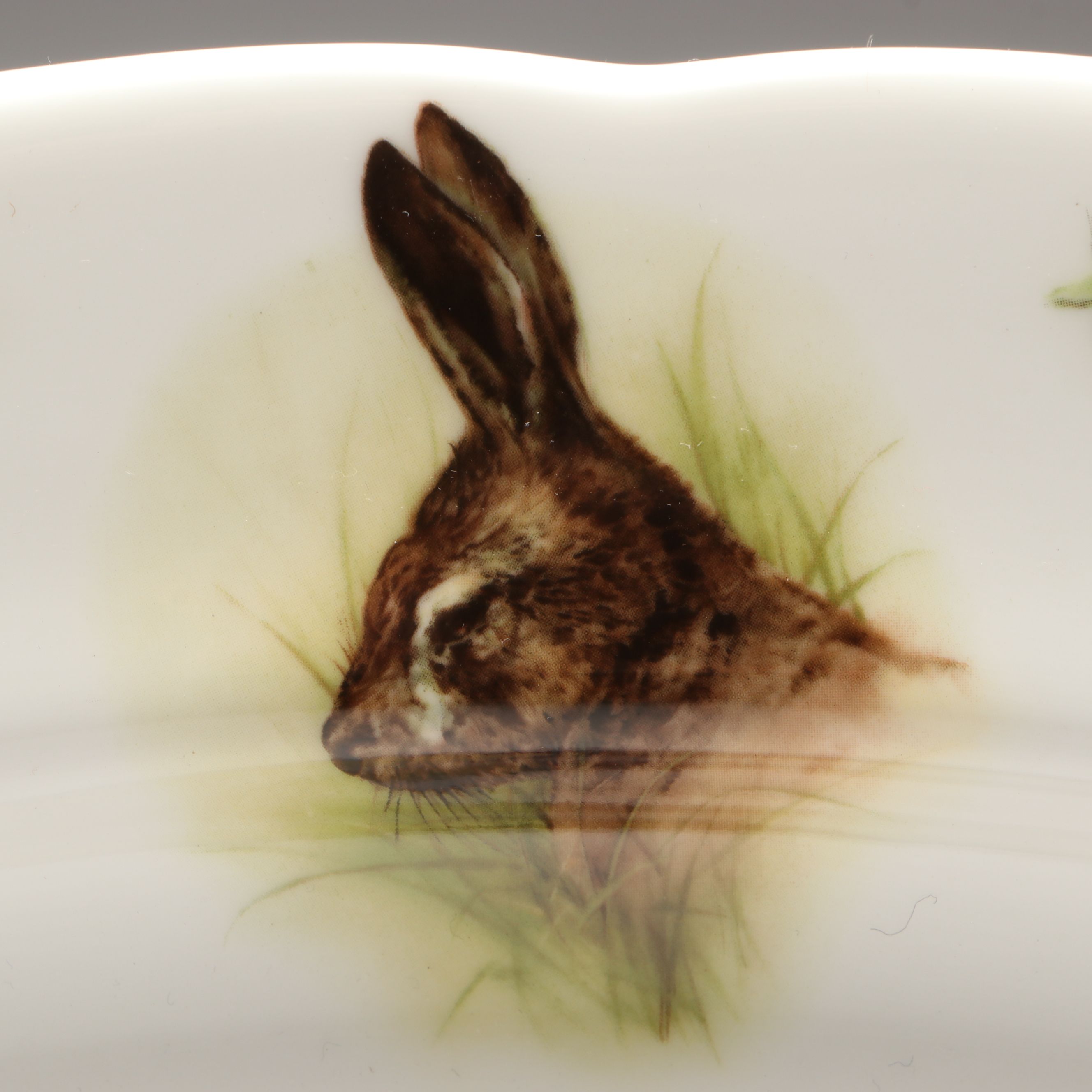 English Bone China Woodland Animal Platter, Late 20th Century