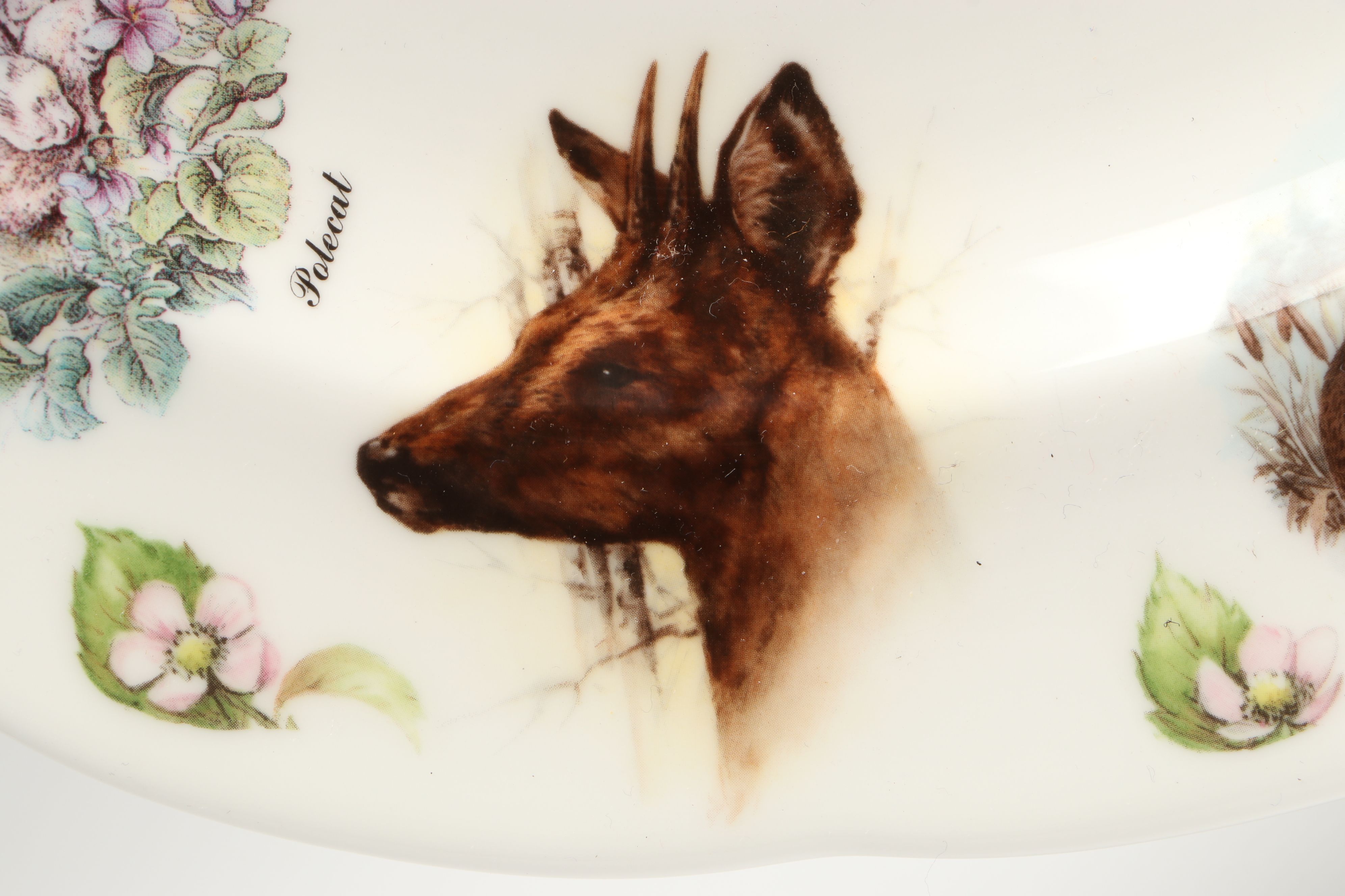 English Bone China Woodland Animal Platter, Late 20th Century