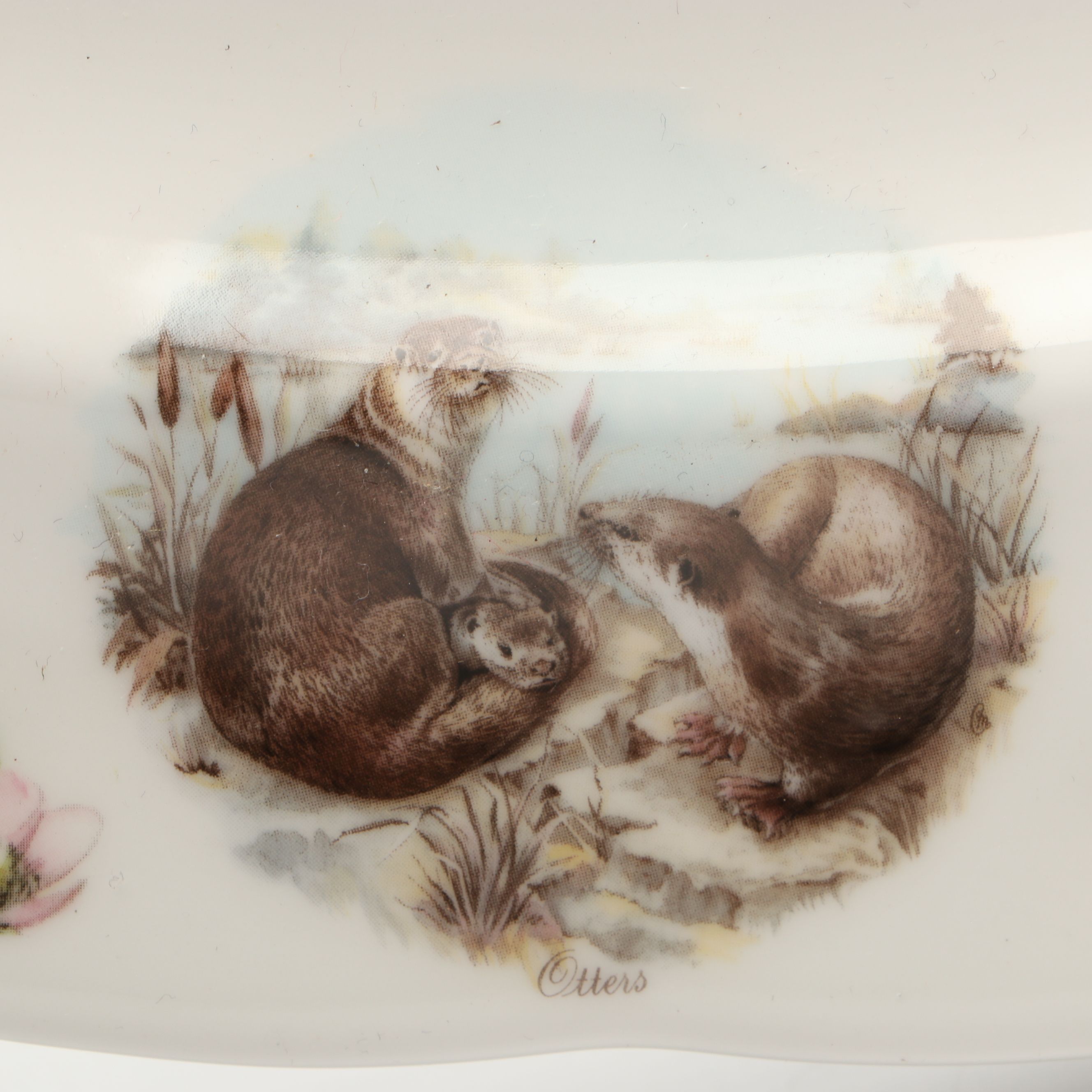 English Bone China Woodland Animal Platter, Late 20th Century