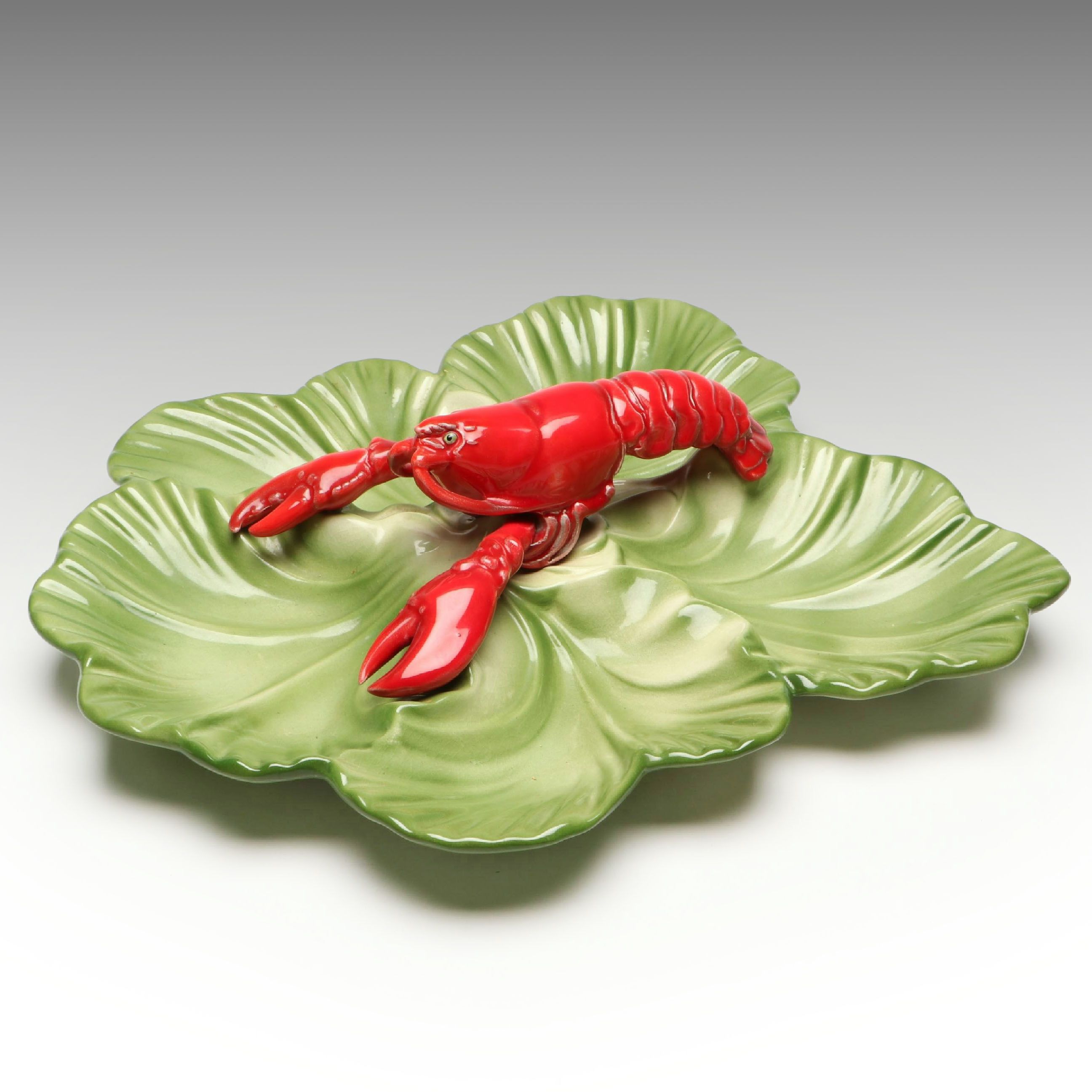 European Style Ceramic Lobster Dish, 20th Century