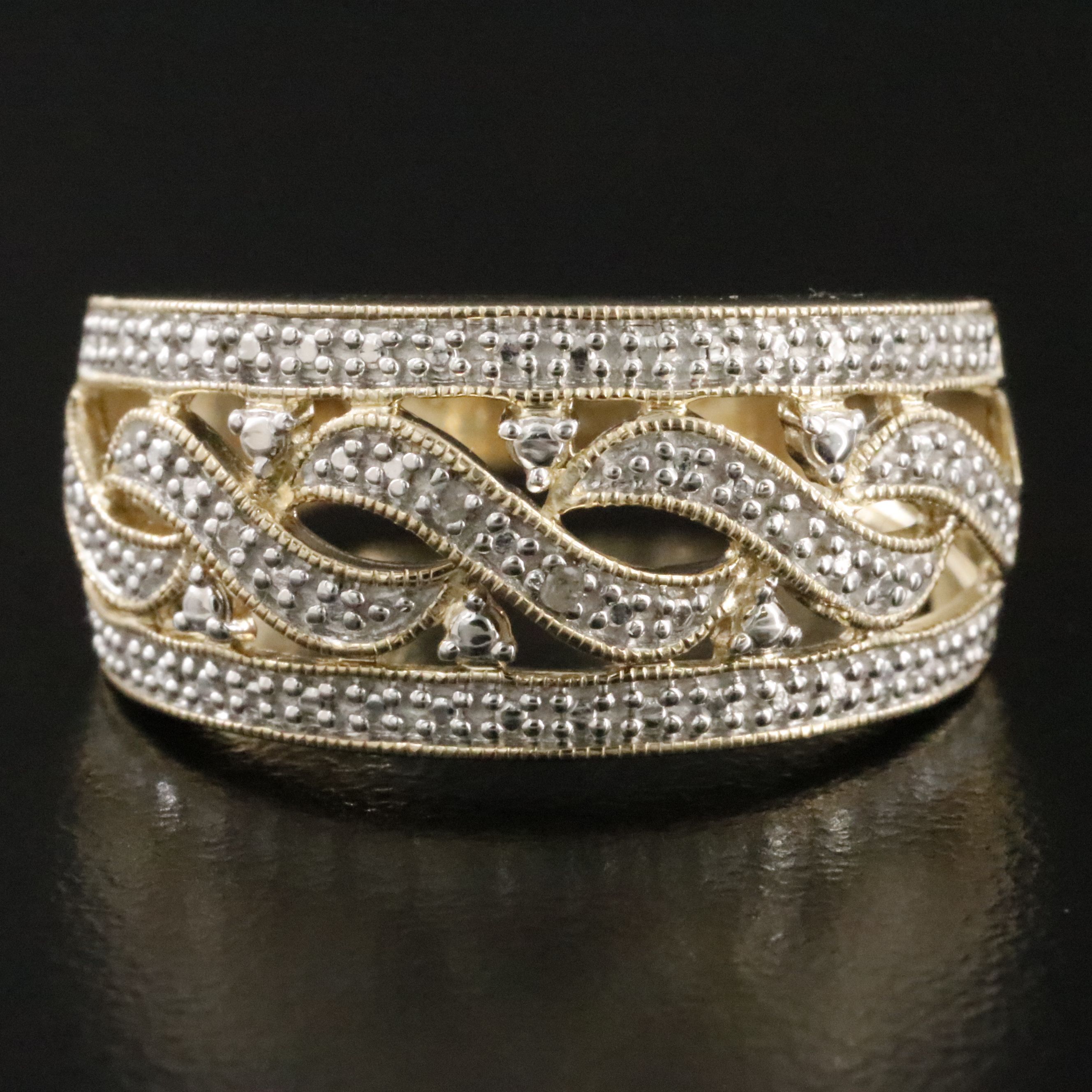 Sterling Ring with Diamond Accents