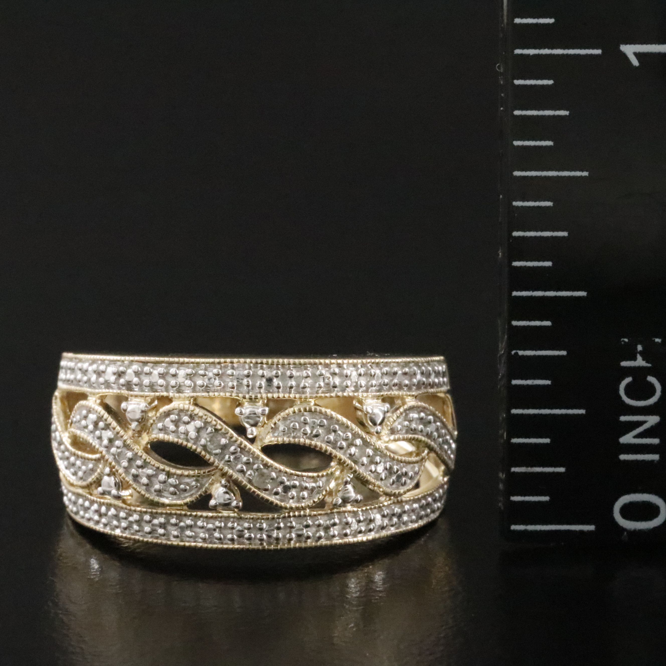 Sterling Ring with Diamond Accents