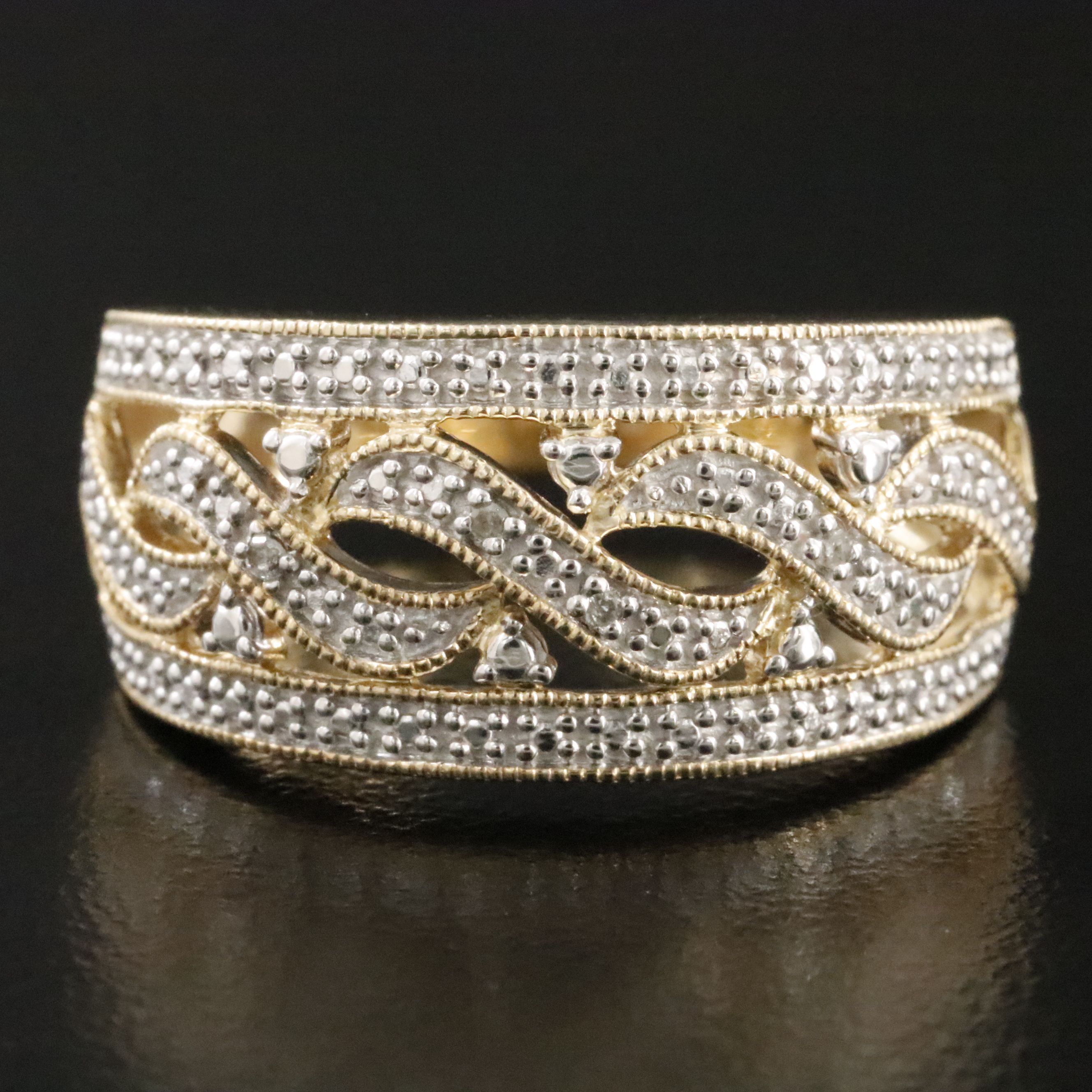 Sterling Ring with Diamond Accents