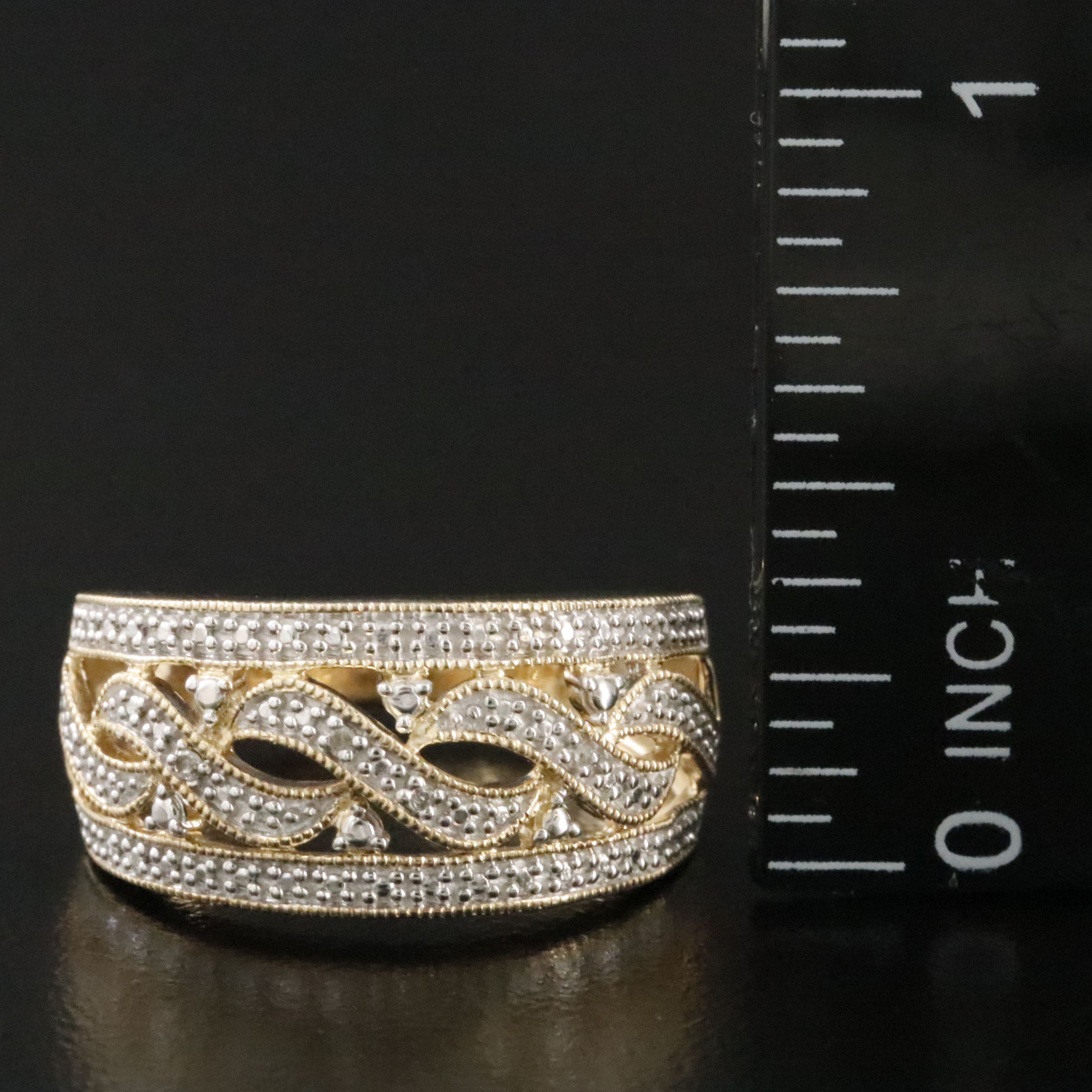 Sterling Ring with Diamond Accents
