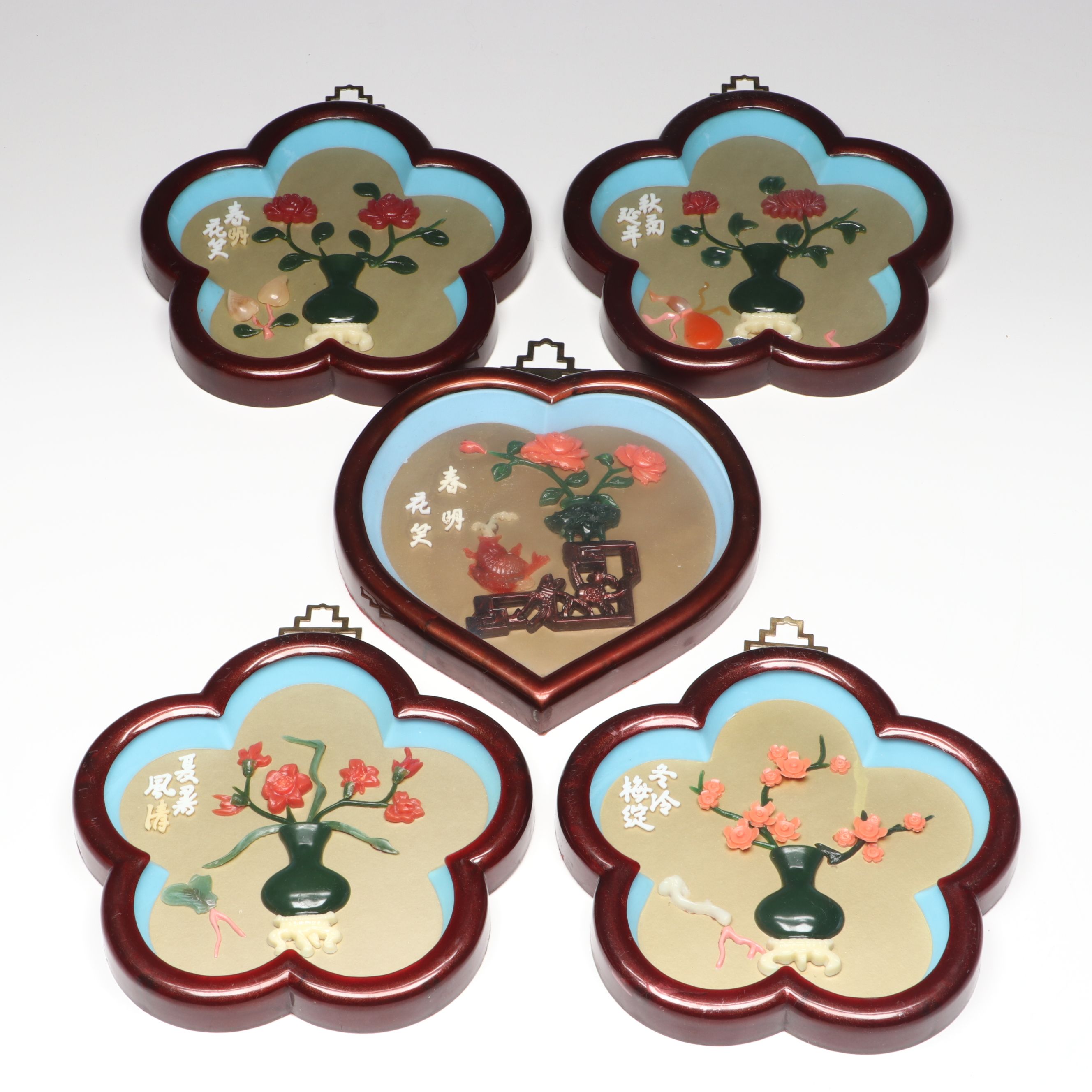 Taiwanese Resin Floral Bouquets Wall Hanging Décor