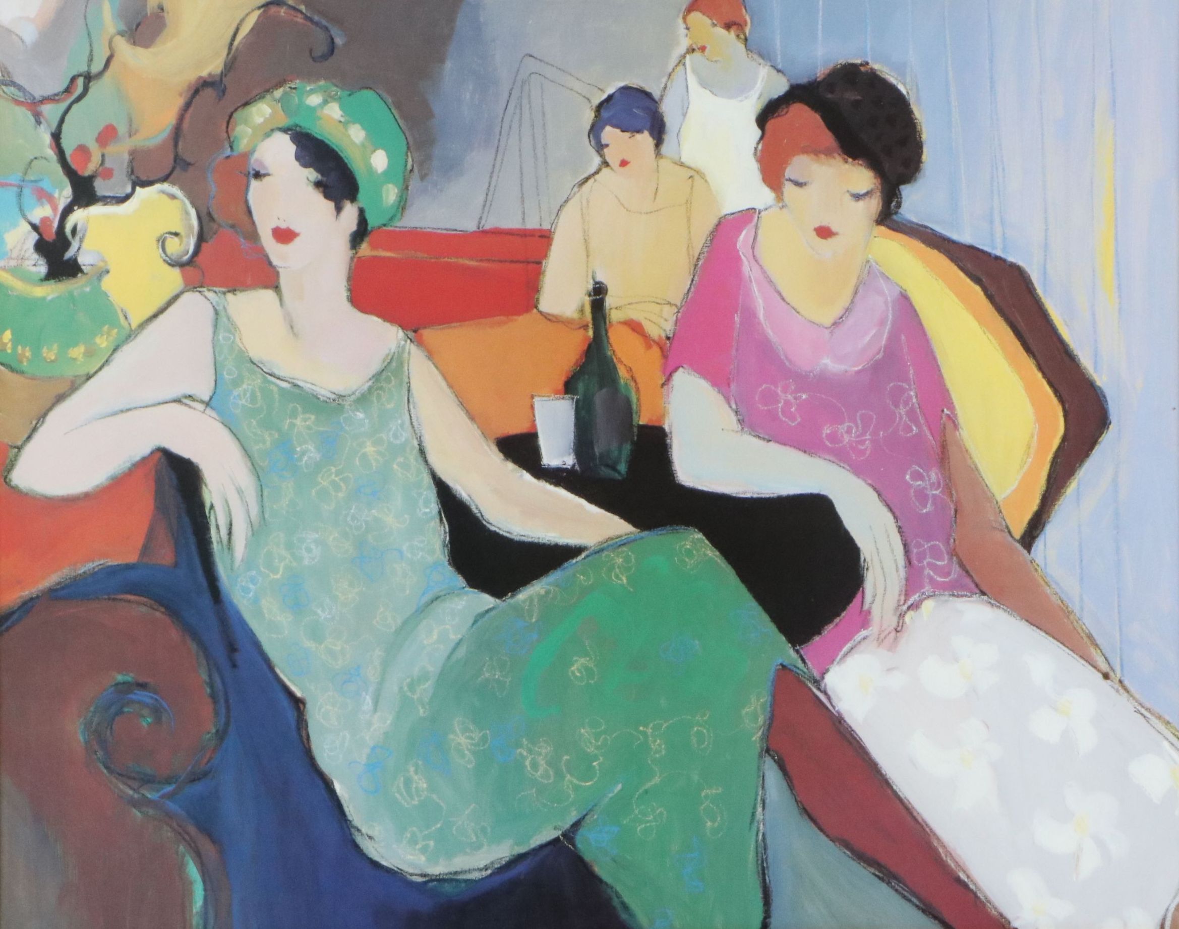 Offset Lithograph After Itzchak Tarkay "In The Lounge"