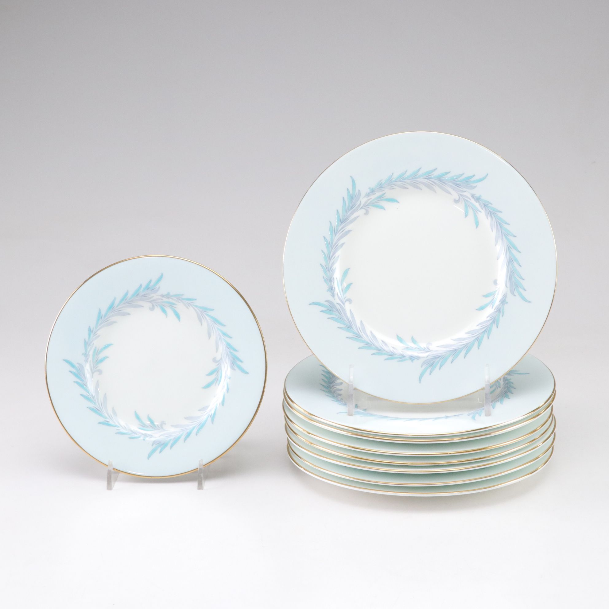 Minton "Malta Blue" Gilt Rimmed Plates, Footed Cups and More