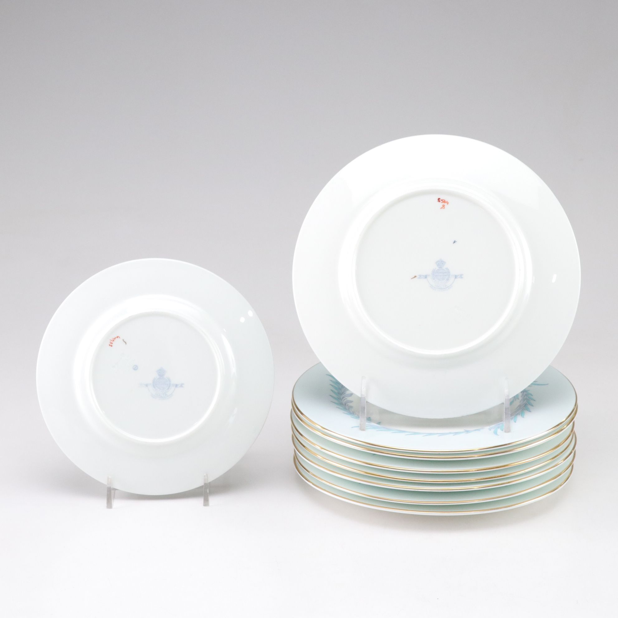 Minton "Malta Blue" Gilt Rimmed Plates, Footed Cups and More