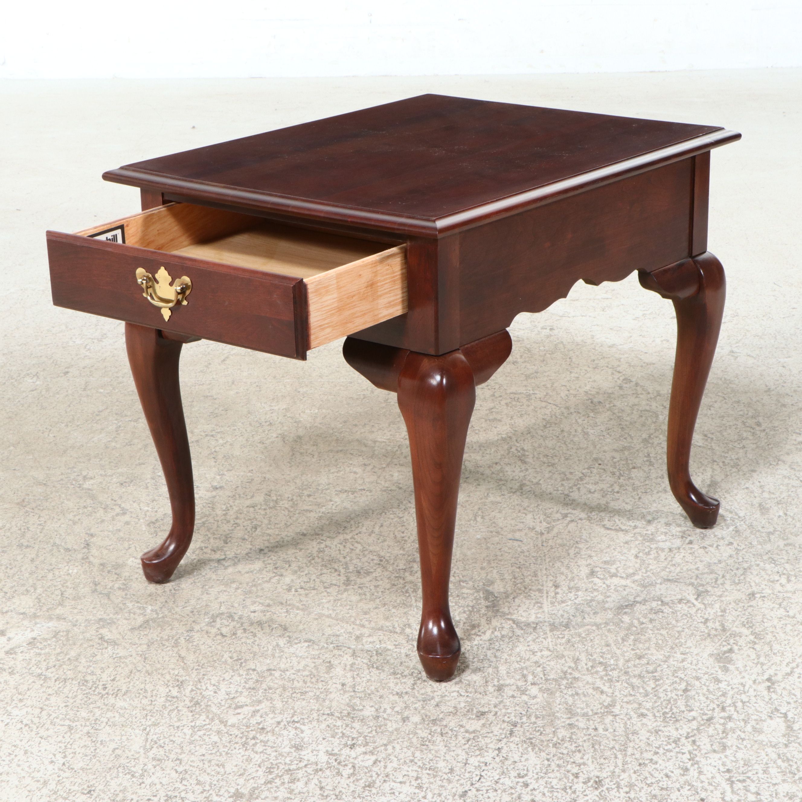 Broyhill Queen Anne Style Mahogany Side Table, Late 20th Century