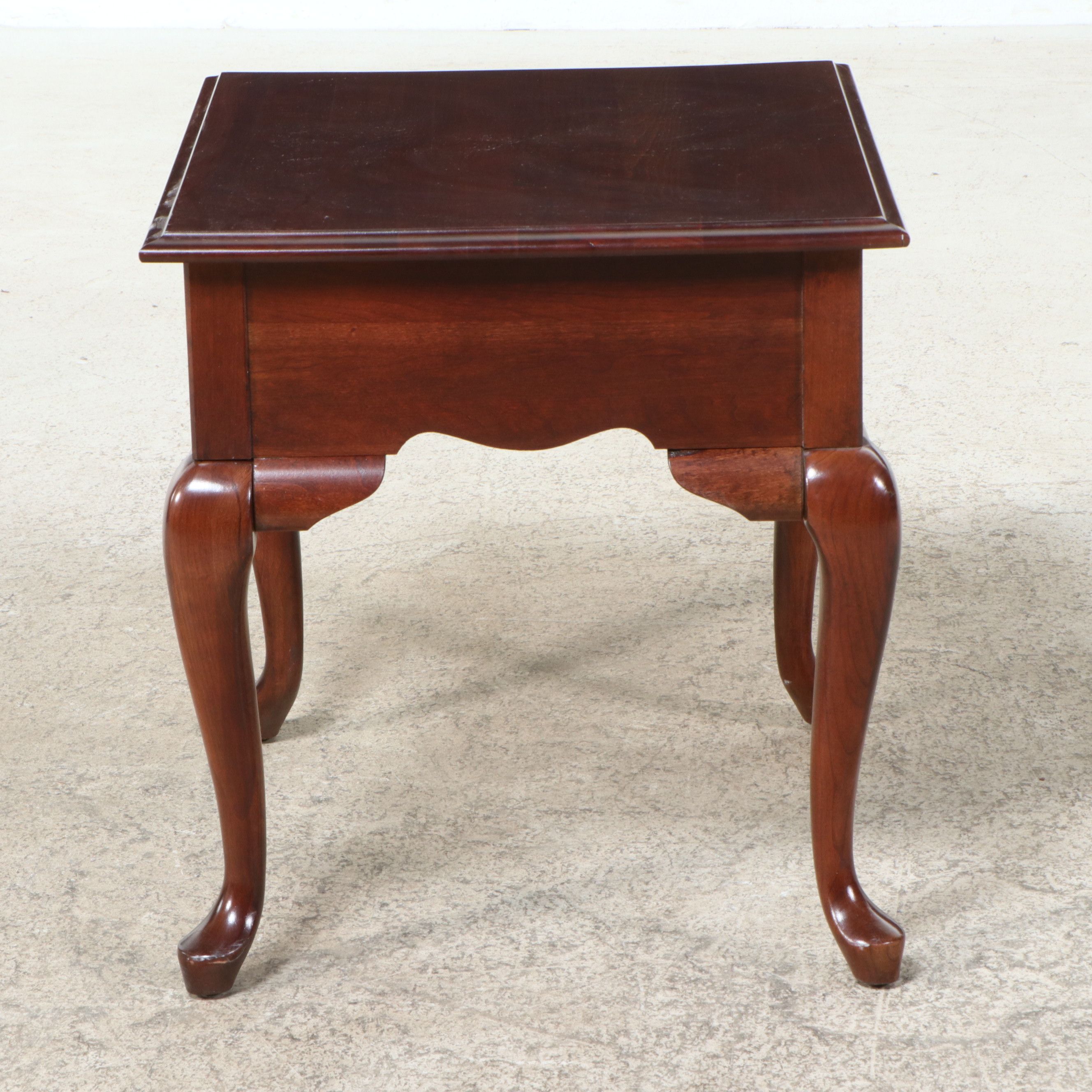 Broyhill Queen Anne Style Mahogany Side Table, Late 20th Century