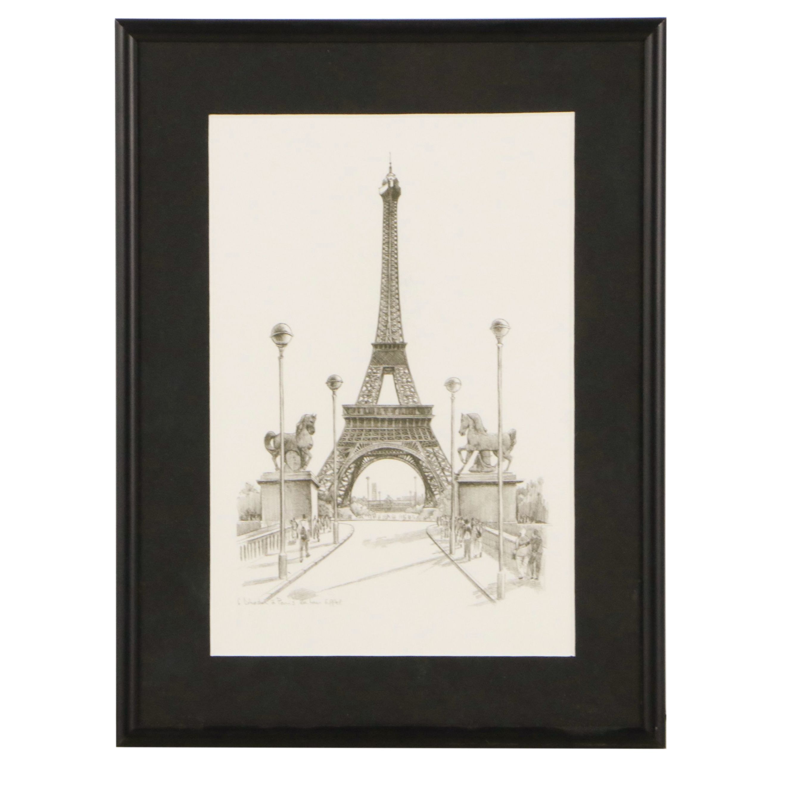 Offset Lithograph After F. Dhoska of Eiffel Tower, Circa 2000
