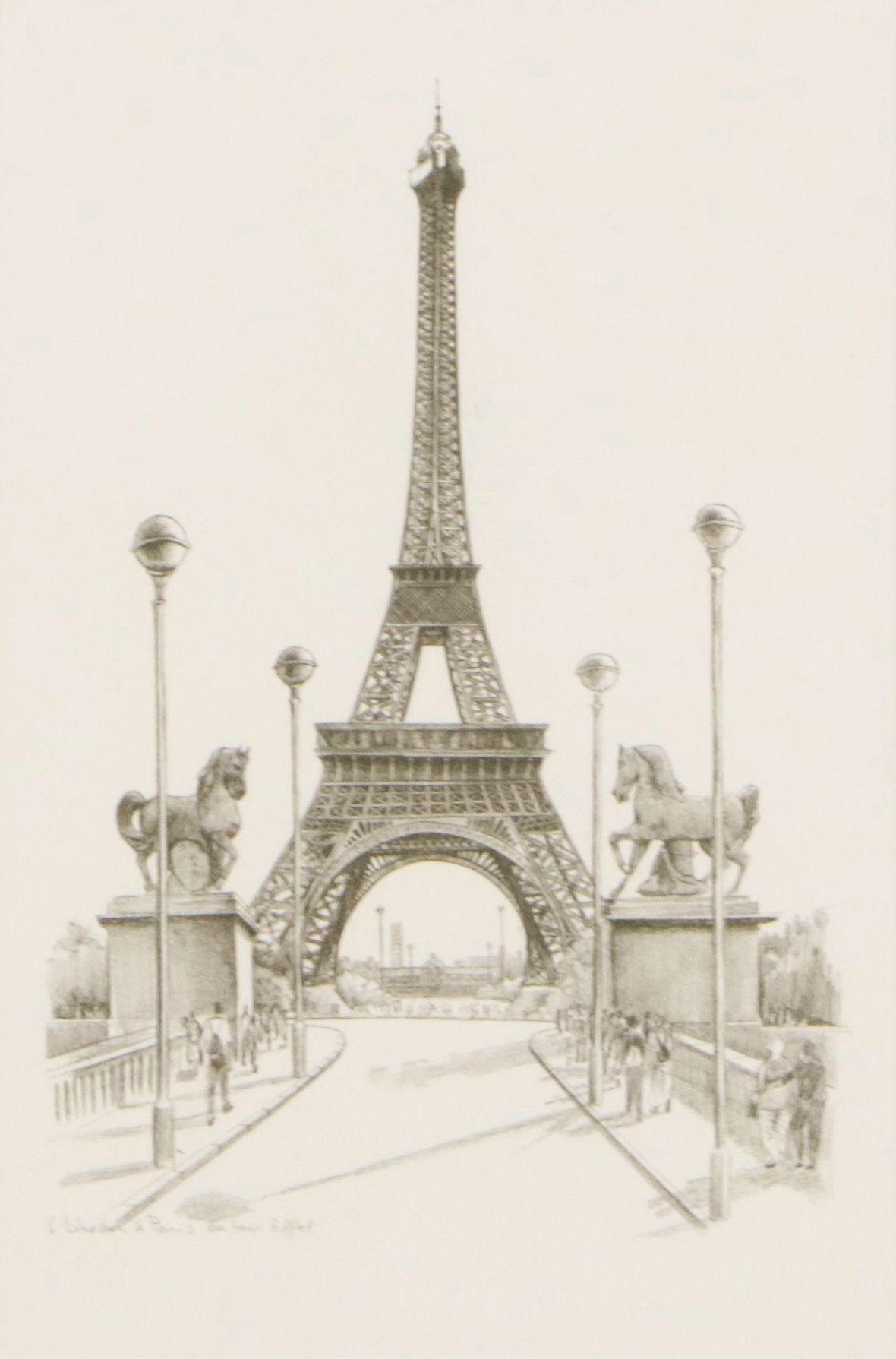 Offset Lithograph After F. Dhoska of Eiffel Tower, Circa 2000