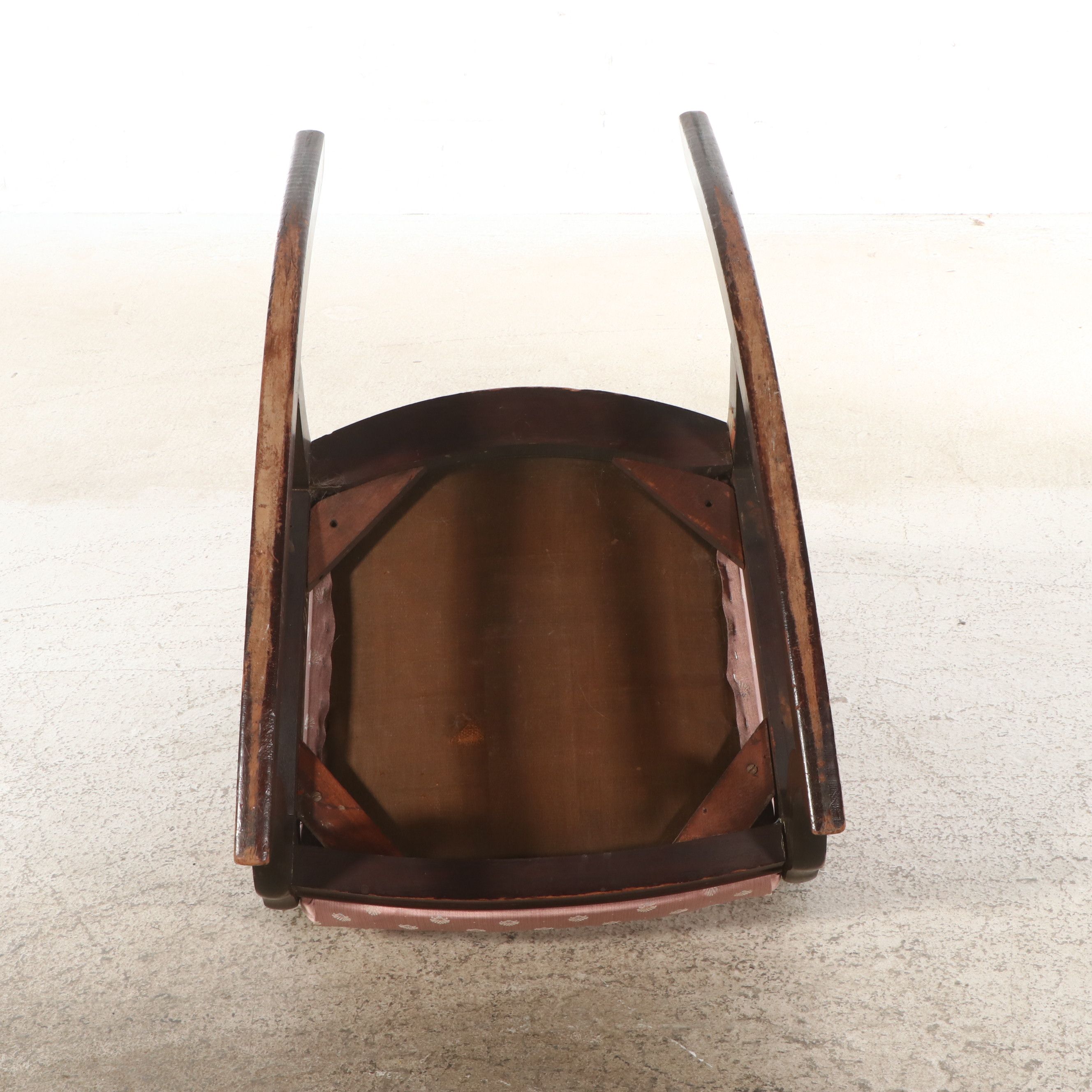 Victorian Upholstered Wood Rocking Chair, Late 19th/Early 20th Century