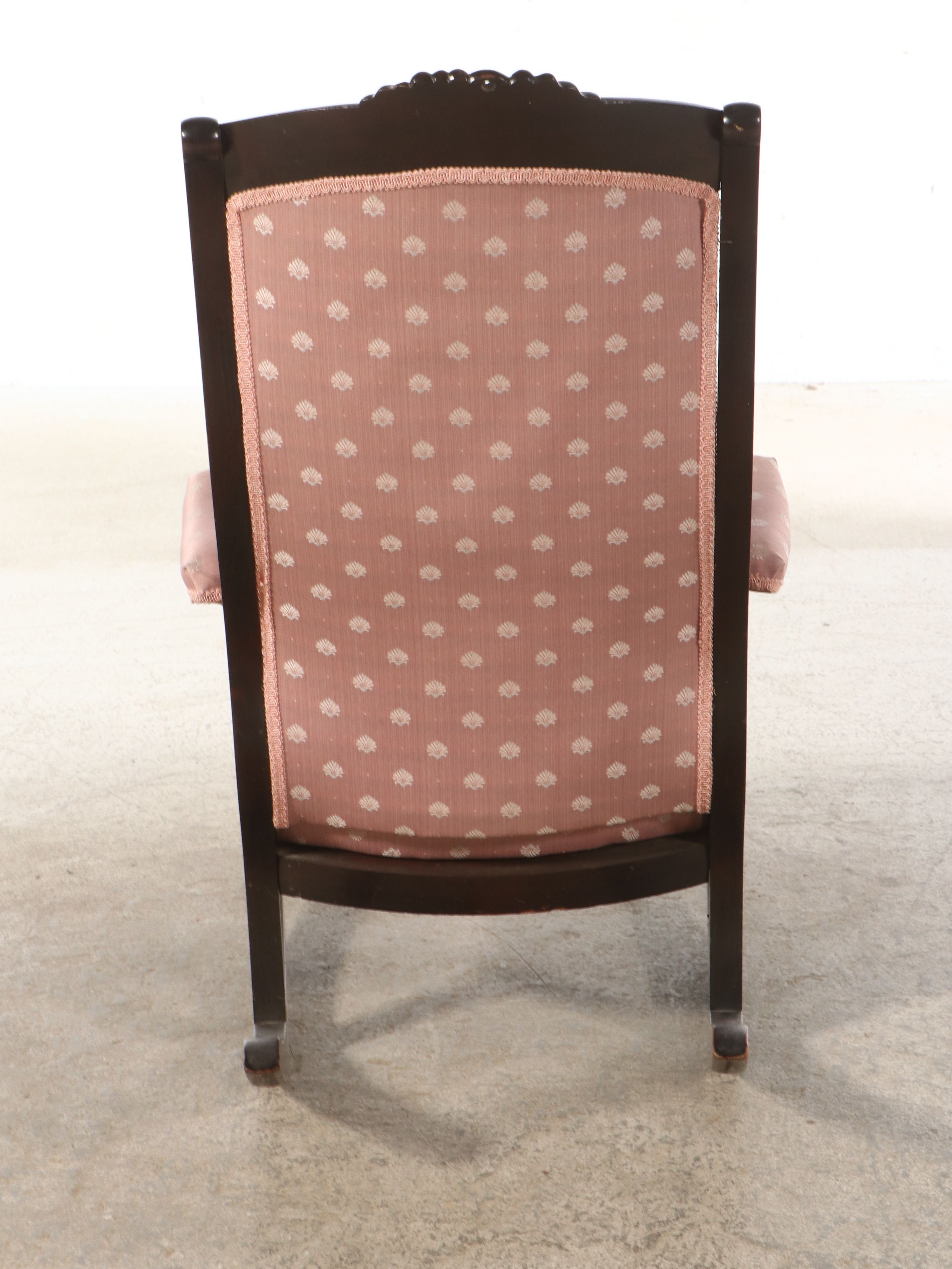 Victorian Upholstered Wood Rocking Chair, Late 19th/Early 20th Century