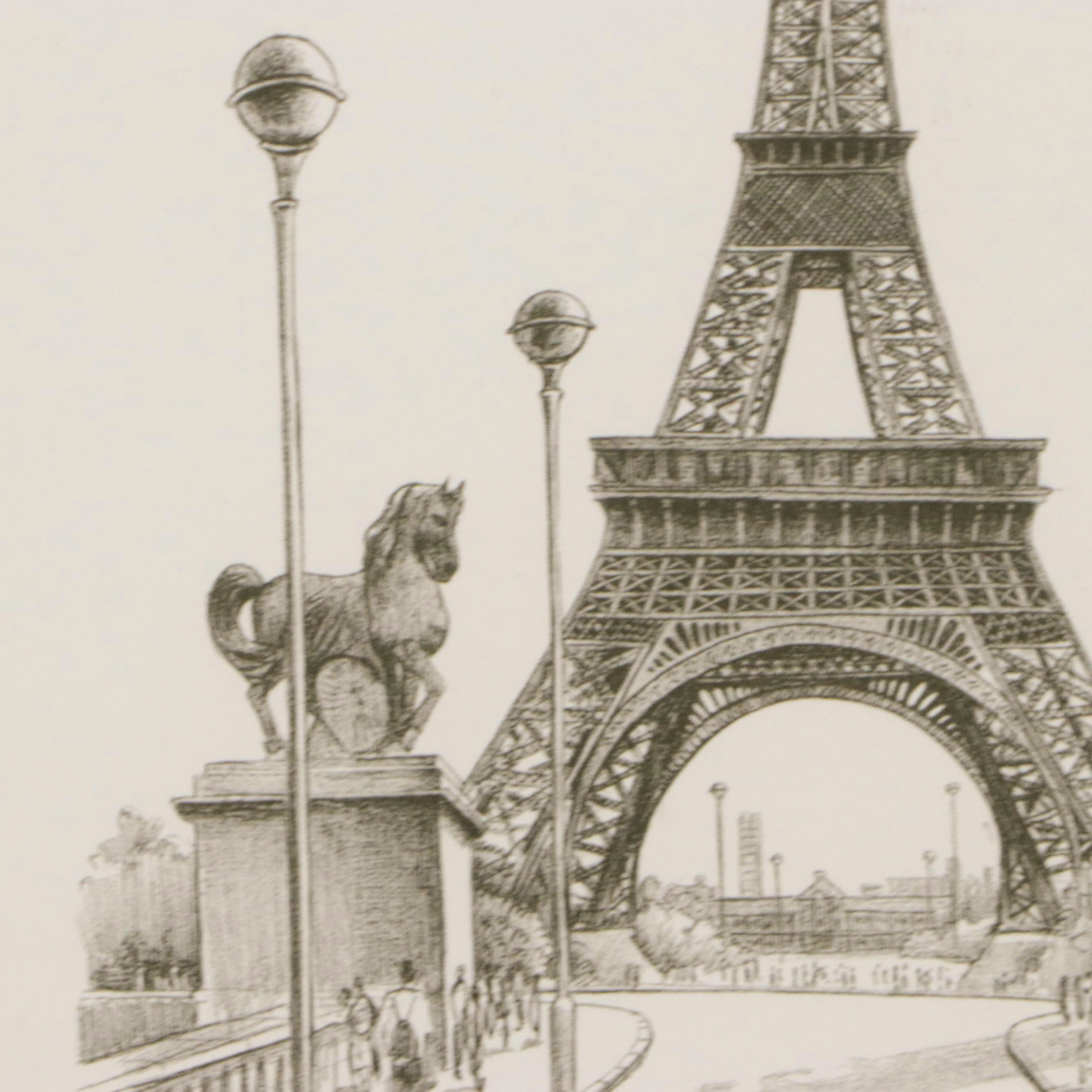 Offset Lithograph After F. Dhoska of Eiffel Tower, Circa 2000