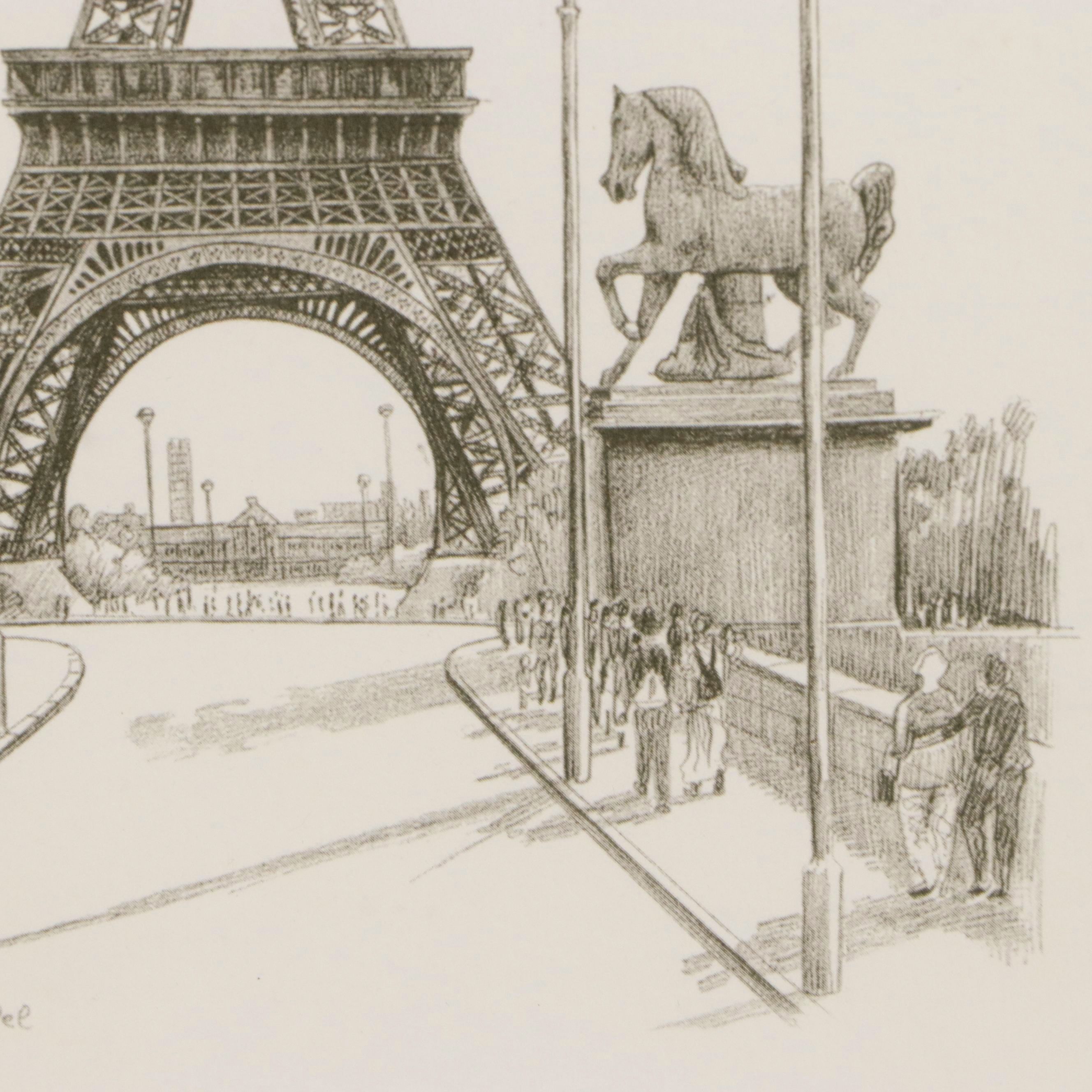 Offset Lithograph After F. Dhoska of Eiffel Tower, Circa 2000