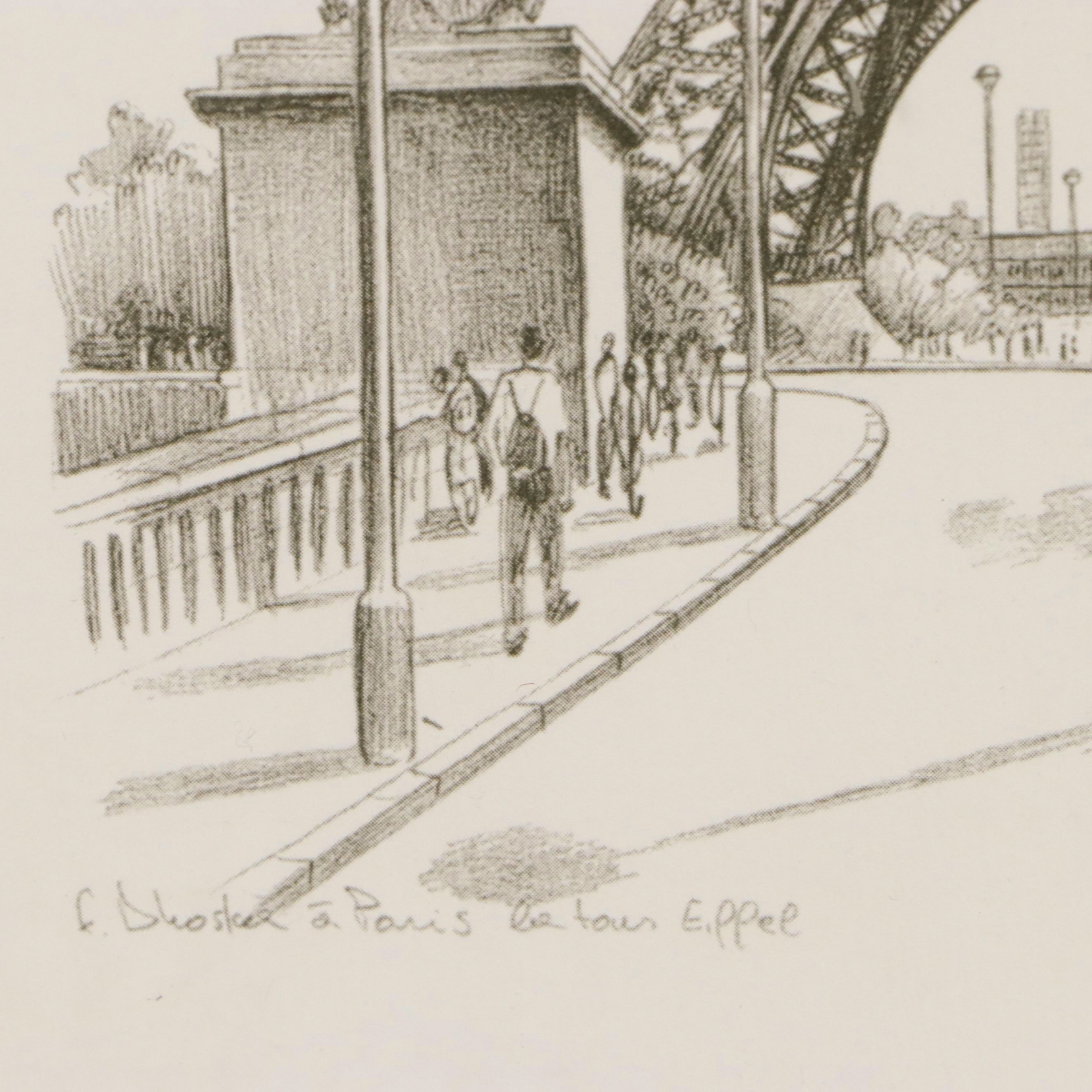 Offset Lithograph After F. Dhoska of Eiffel Tower, Circa 2000