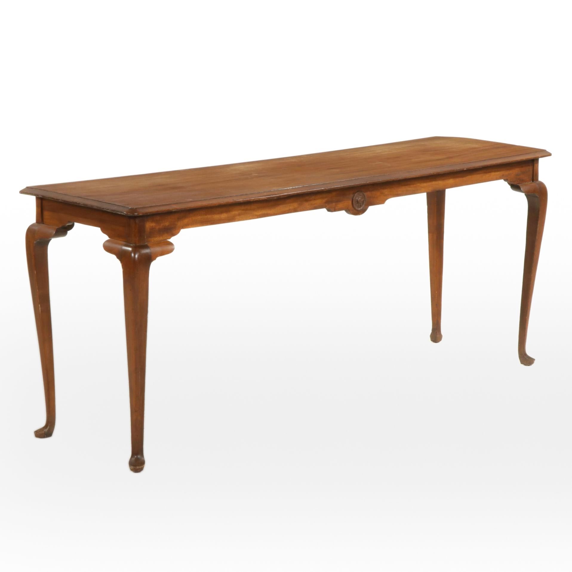 Queen Anne Style Mahogany Console Table