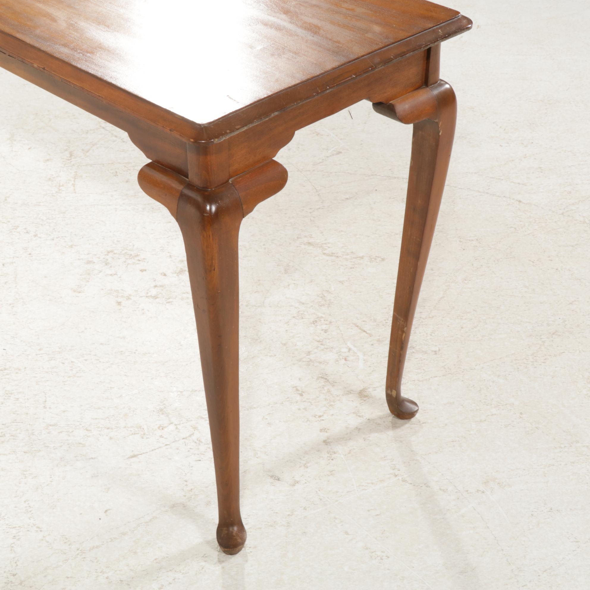 Queen Anne Style Mahogany Console Table