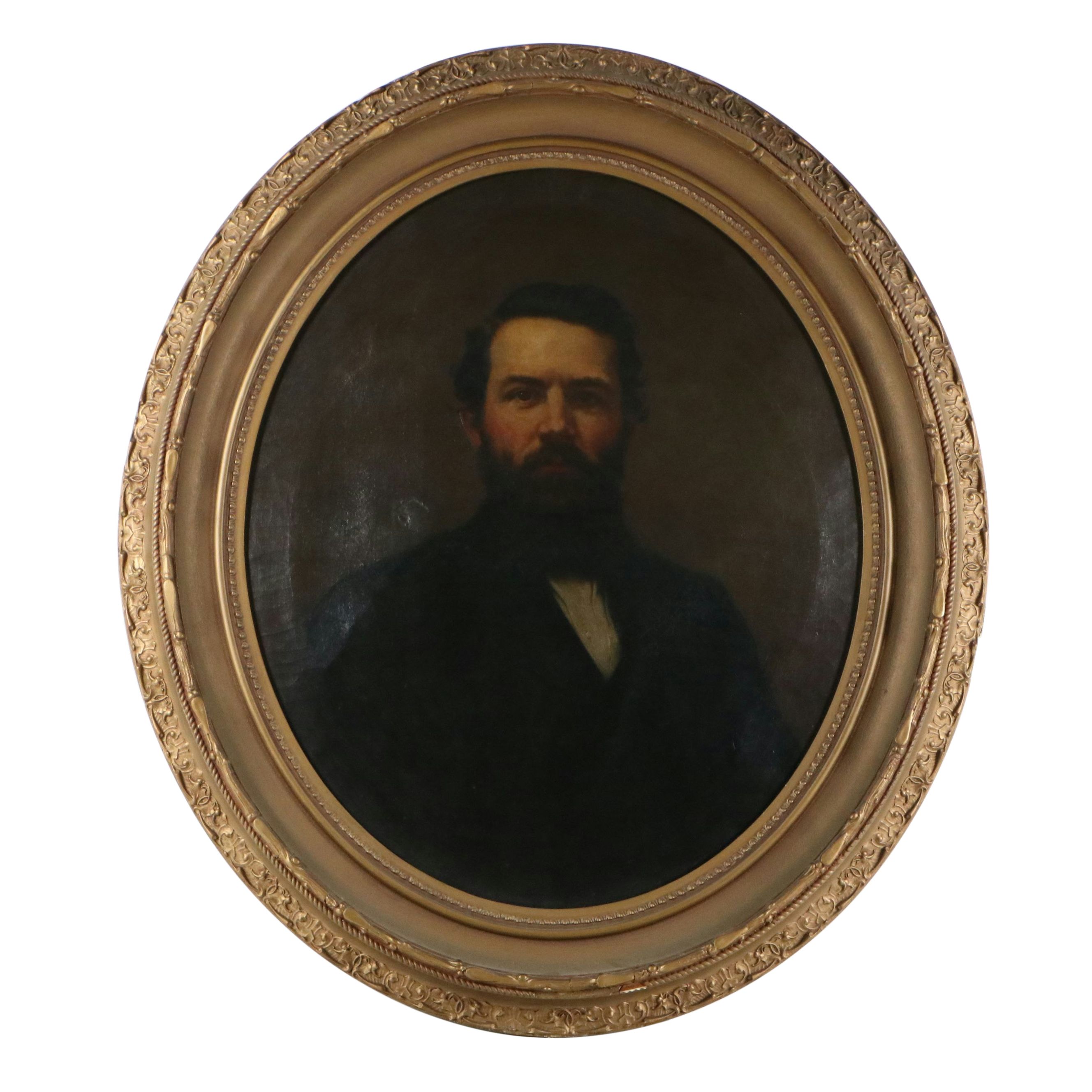 Portrait Oil Painting of Gentleman, 19th Century