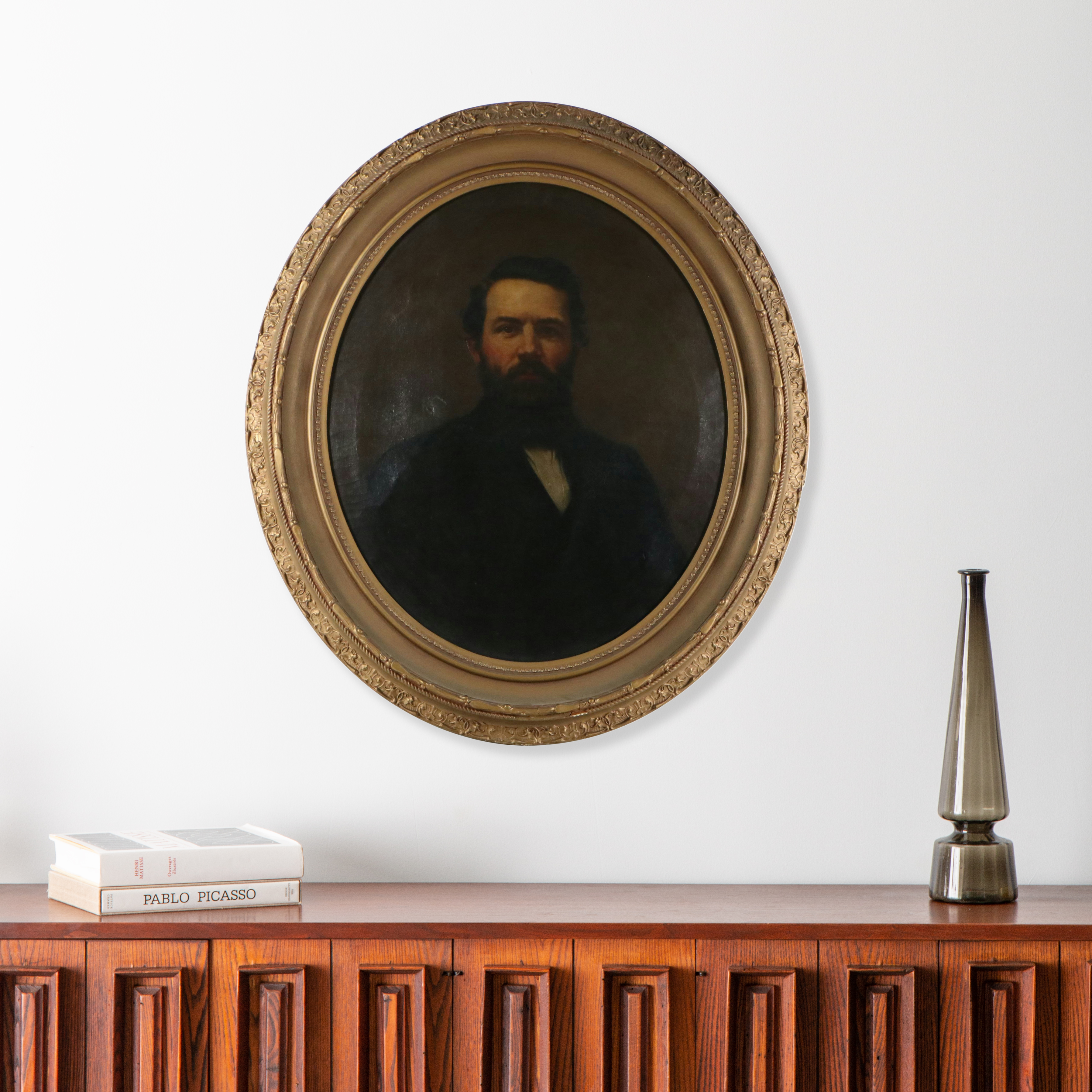 Portrait Oil Painting of Gentleman, 19th Century