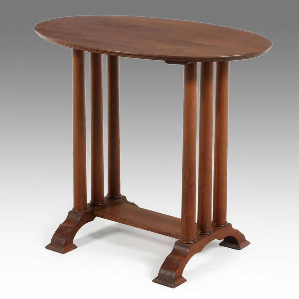 Late Biedermeier Style Mahogany Oval Occasional Table, 20th Century