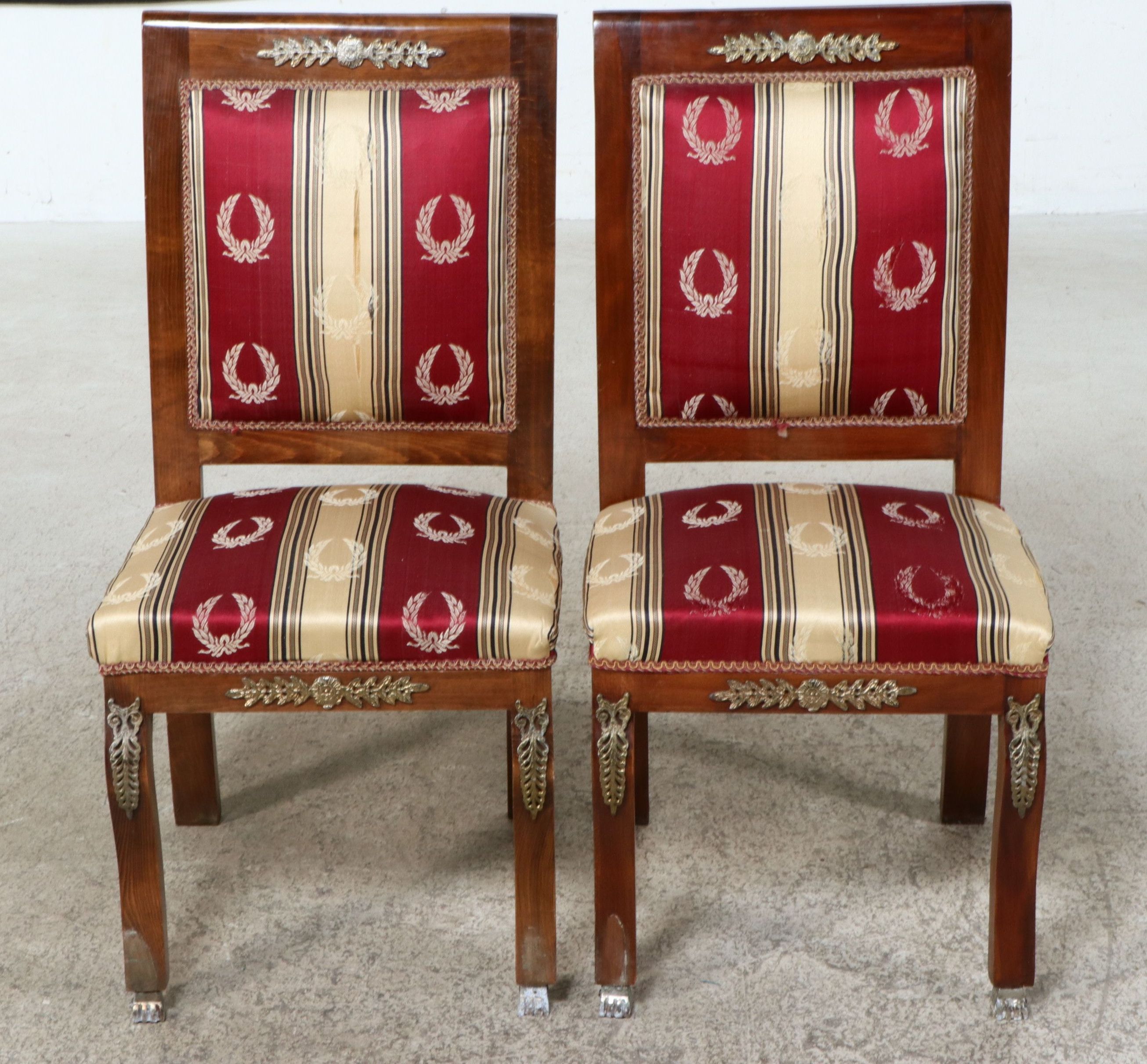 Pair of Empire Style Mahogany Side Chairs