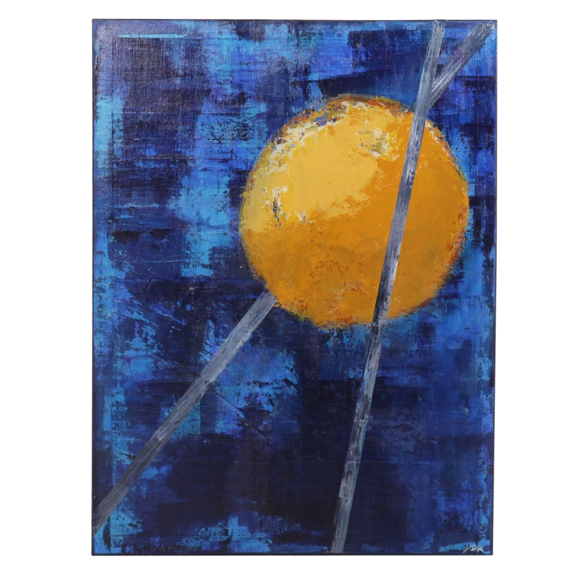 Joe Dixon Split-Complementary Abstract Expressionist Acrylic Painting, C. 2020